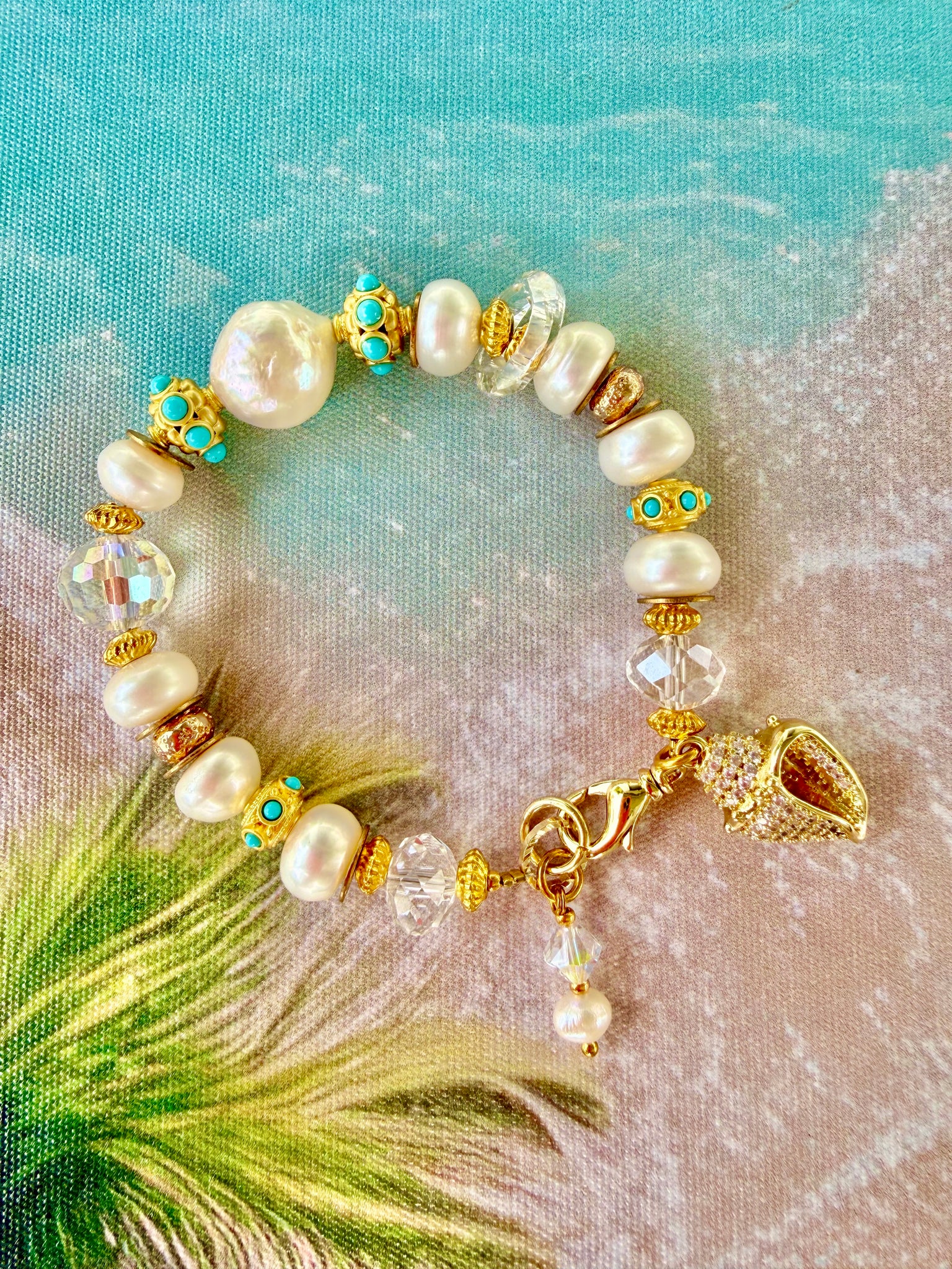 Ocean Pearl & Turquoise Luxe Bracelet