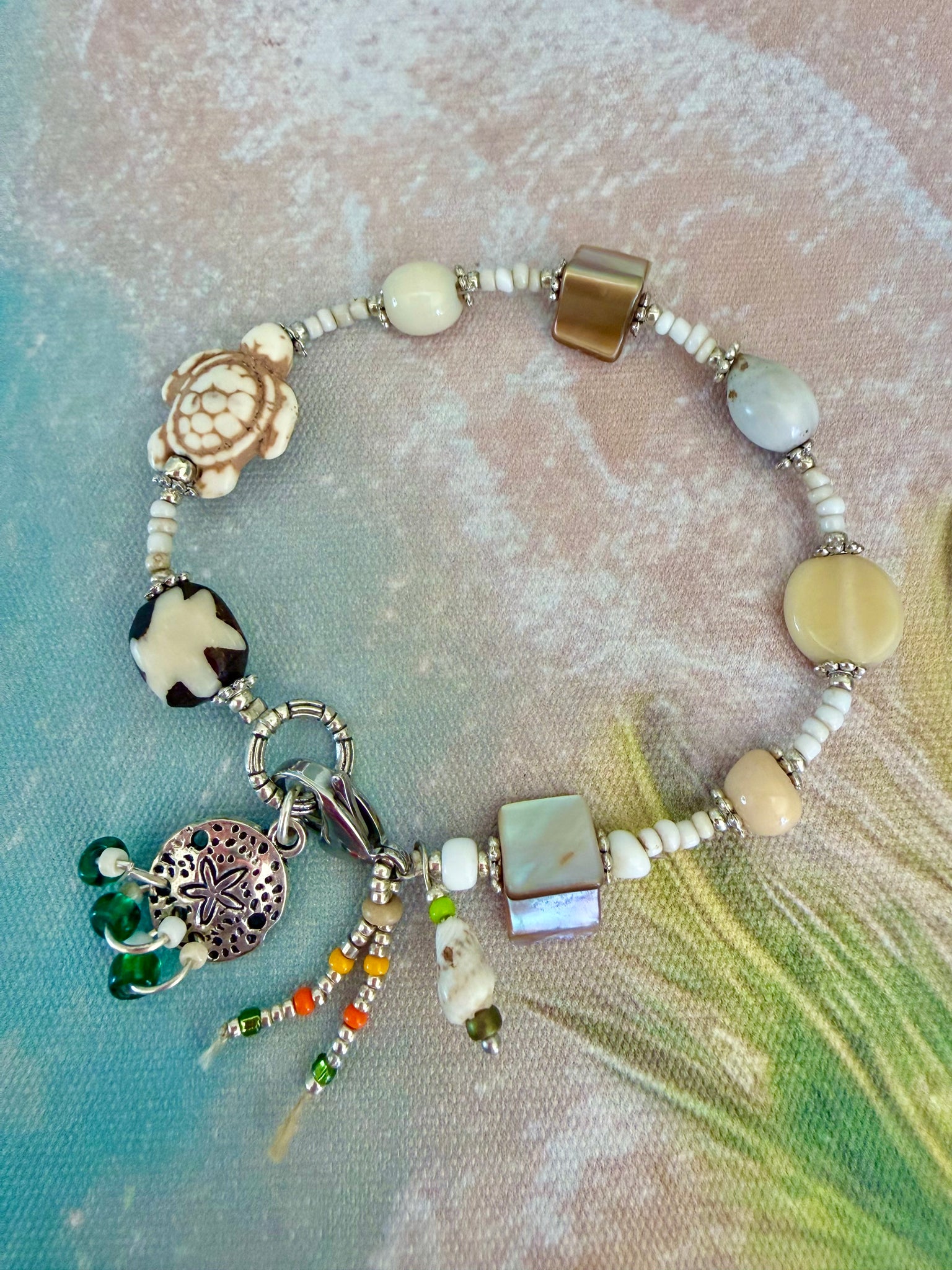 Shell Charm Ocean Seed Bead Bracelet