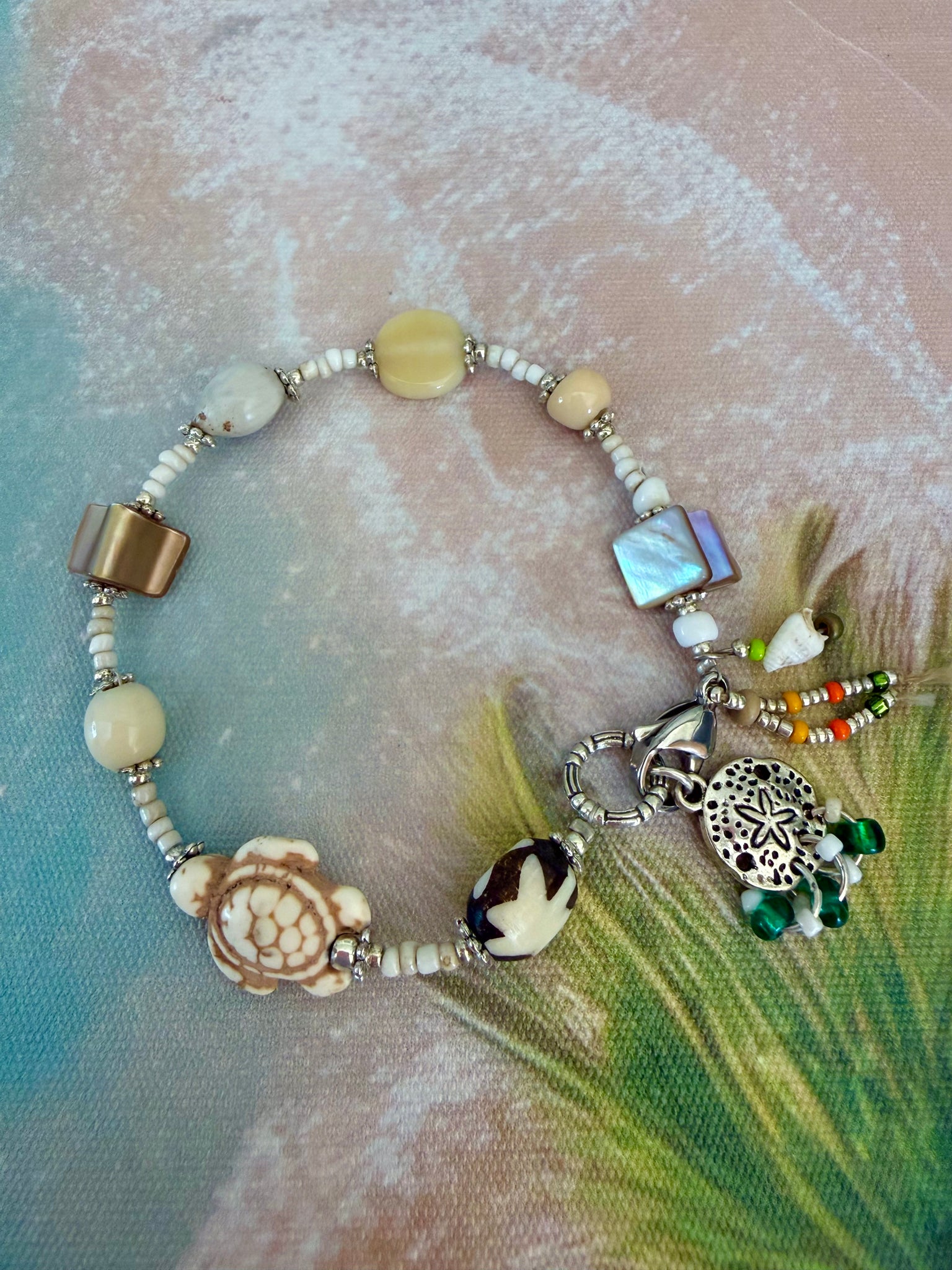 Shell Charm Ocean Seed Bead Bracelet