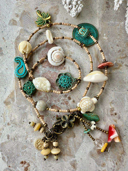 Shell Charm Boho Wrap Bracelet