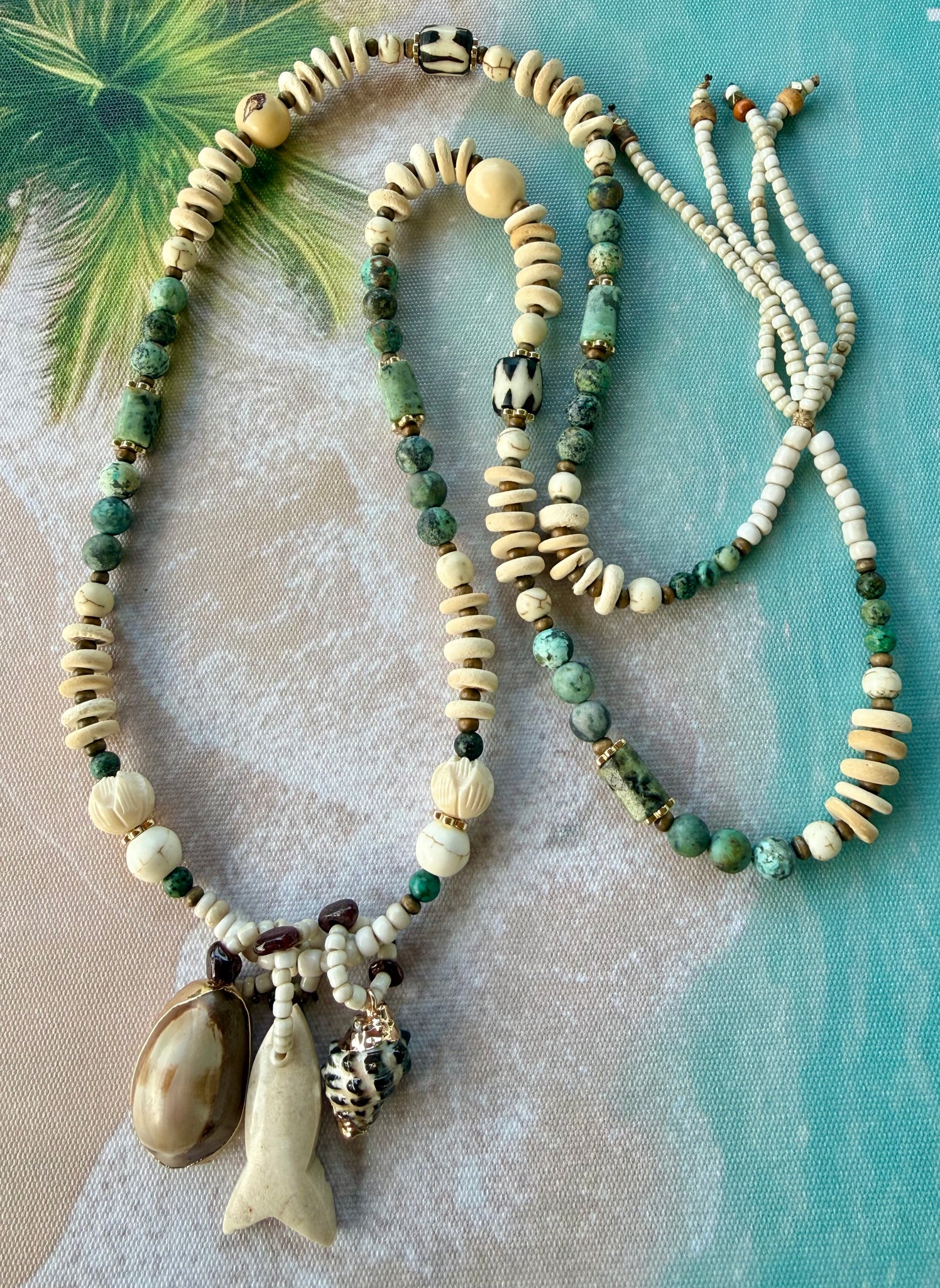 Turquoise Fish Shell Necklace