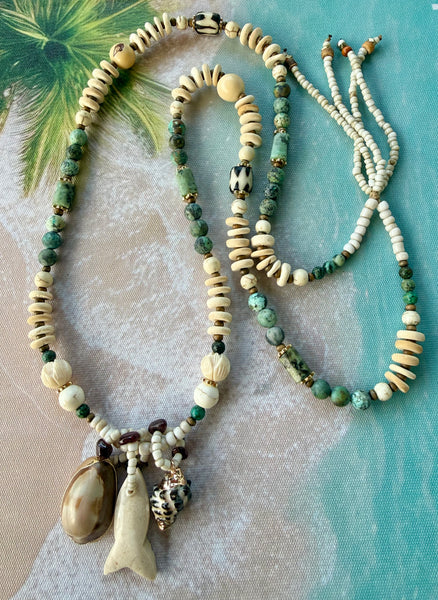 Turquoise Fish Shell Necklace