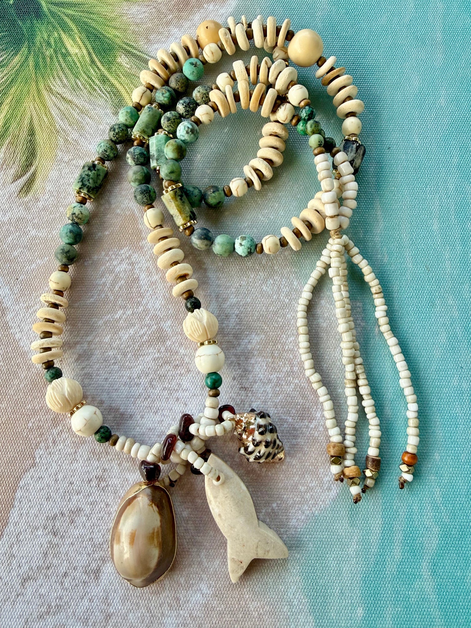 Turquoise Fish Shell Necklace