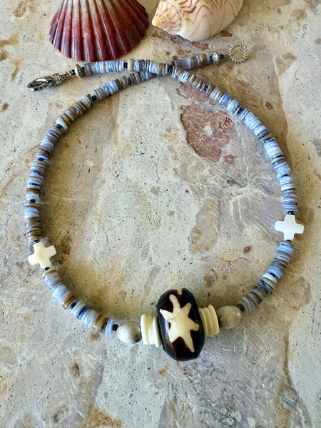 Bohemian Tribal Beaded Shell Necklace