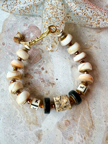 Beaded Shell Stone Bracelet