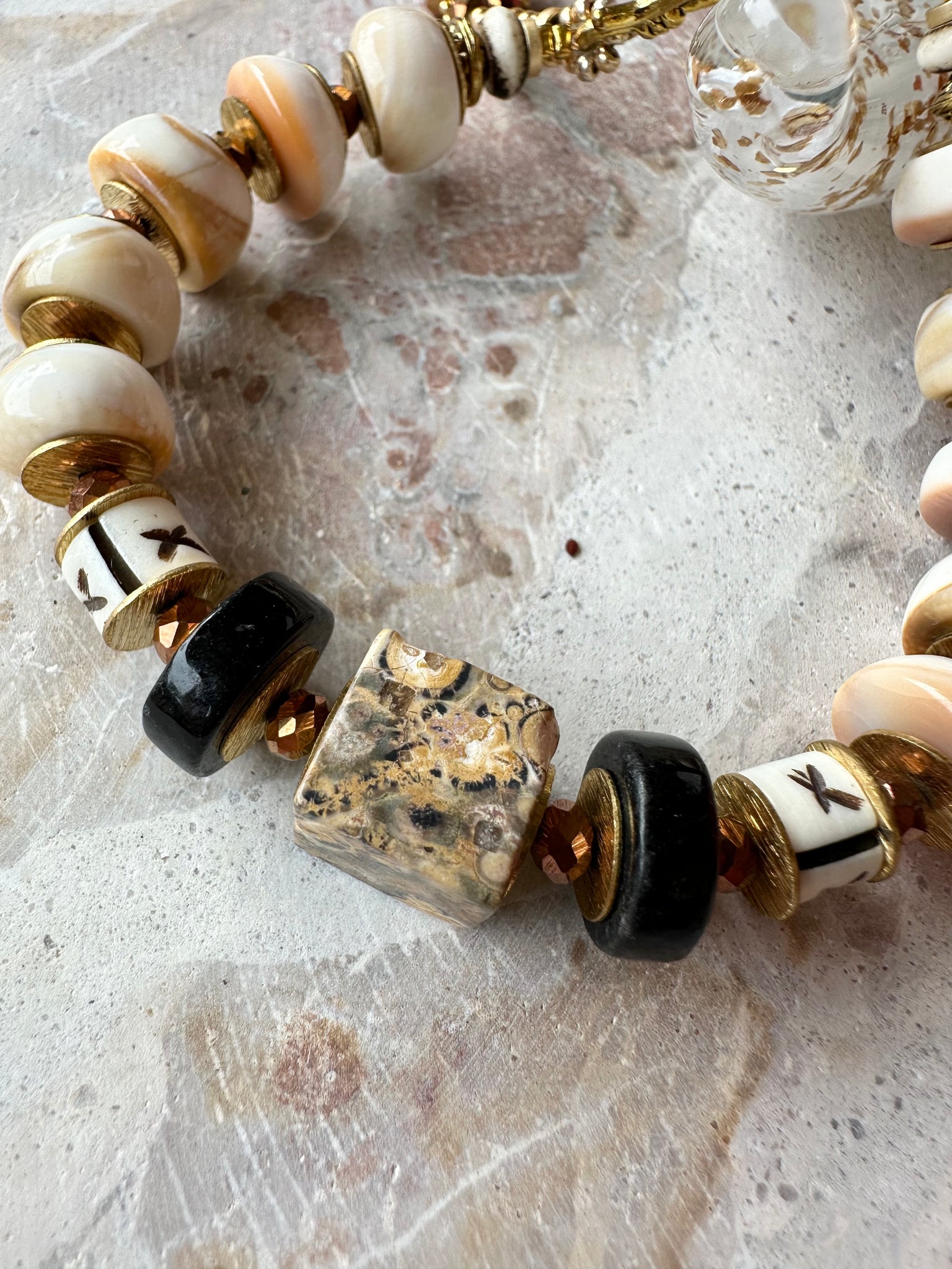 Beaded Shell Stone Bracelet