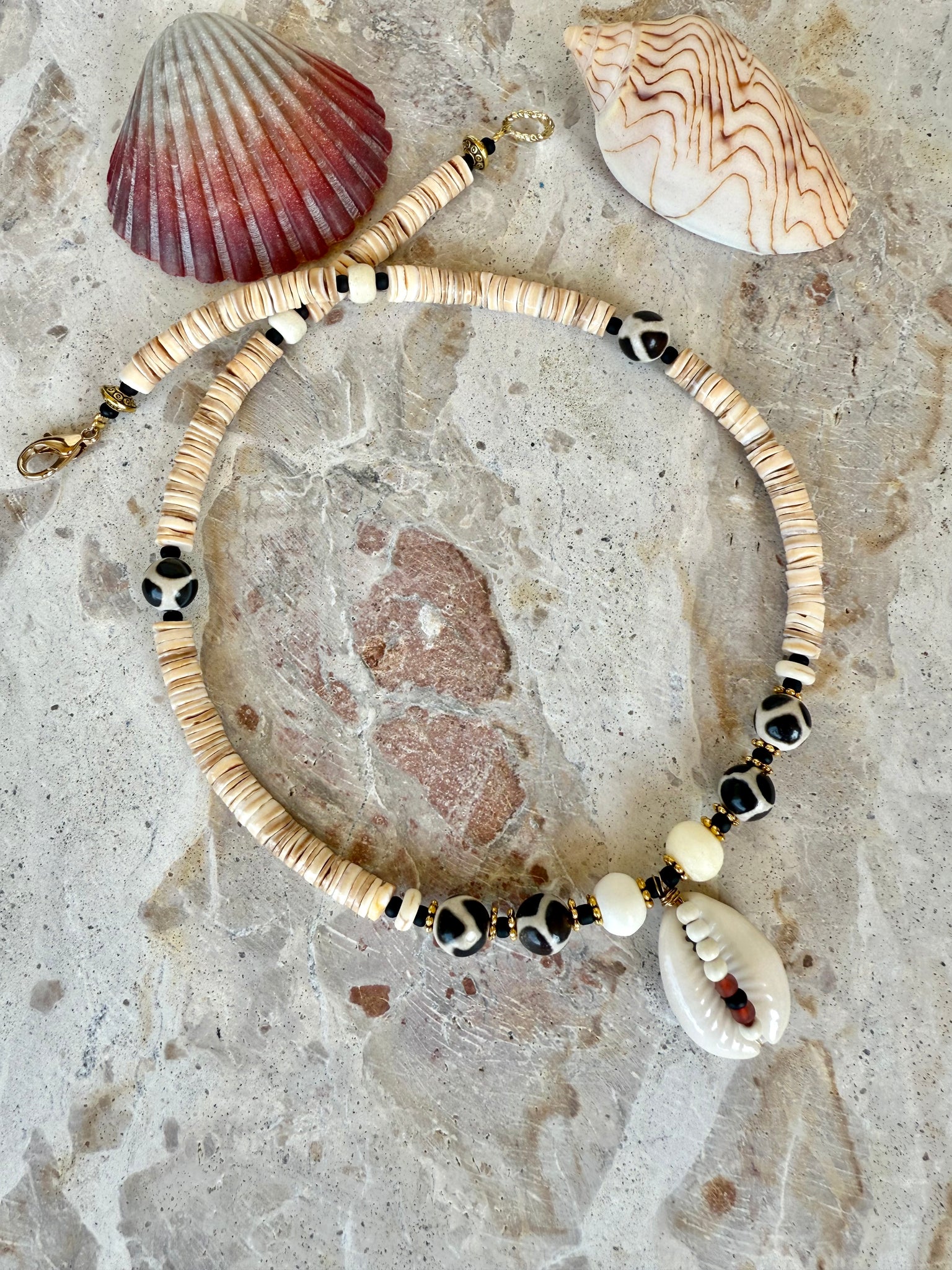 Cowrie Shell Tribal Beach Necklace