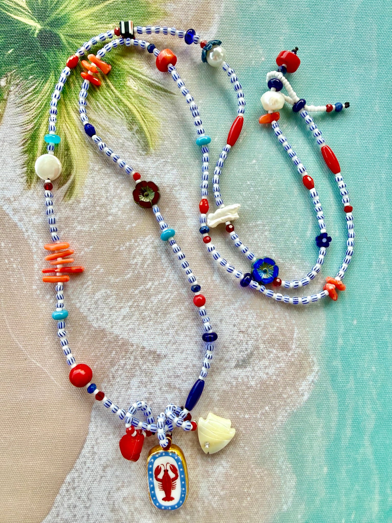 Coastal Mediterranean Shell Charm Necklace