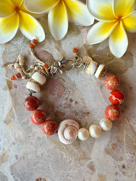 Sun Kissed Shell Pearl Bracelet