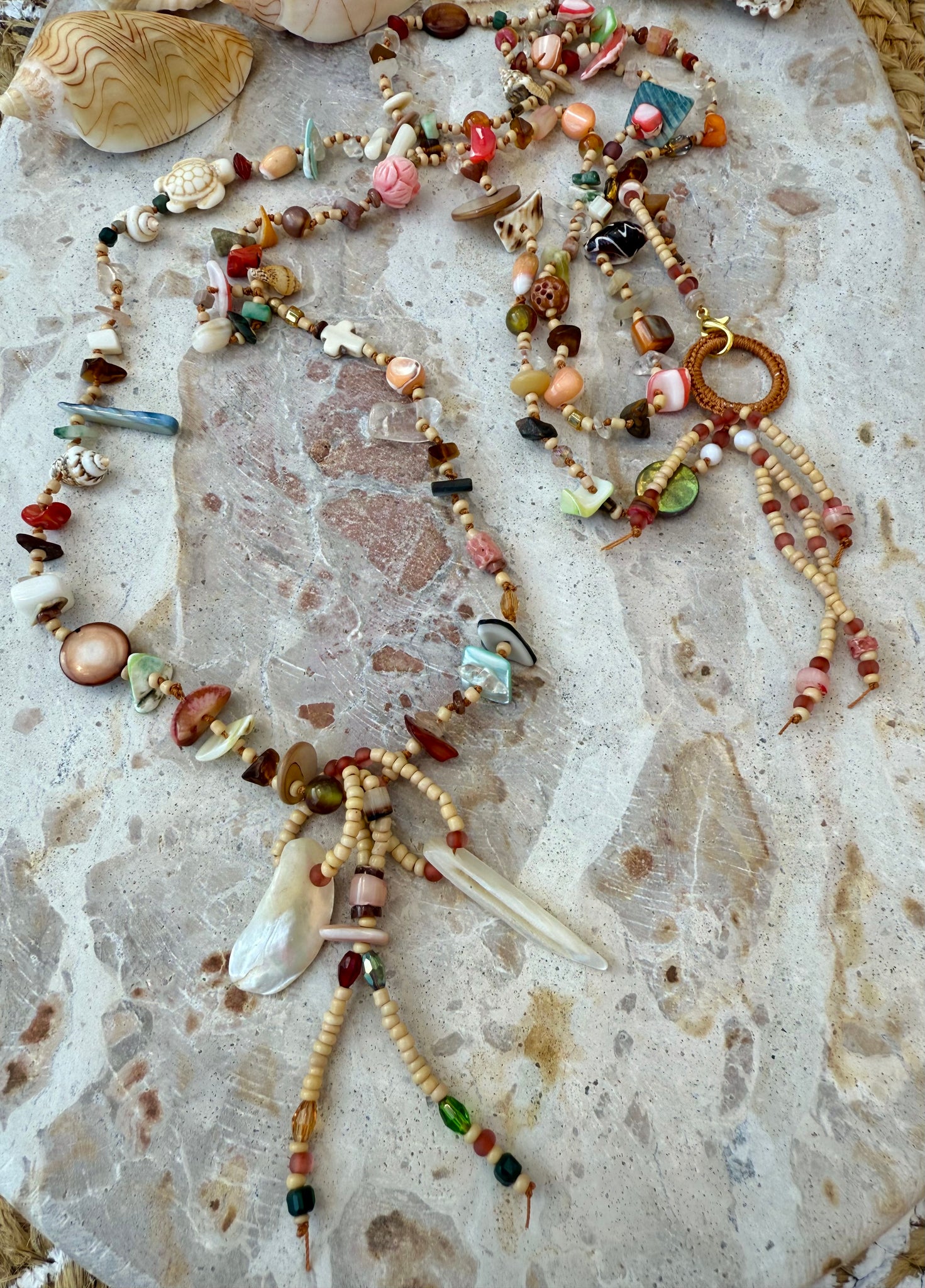 Beach Knotted Shell Island Necklace