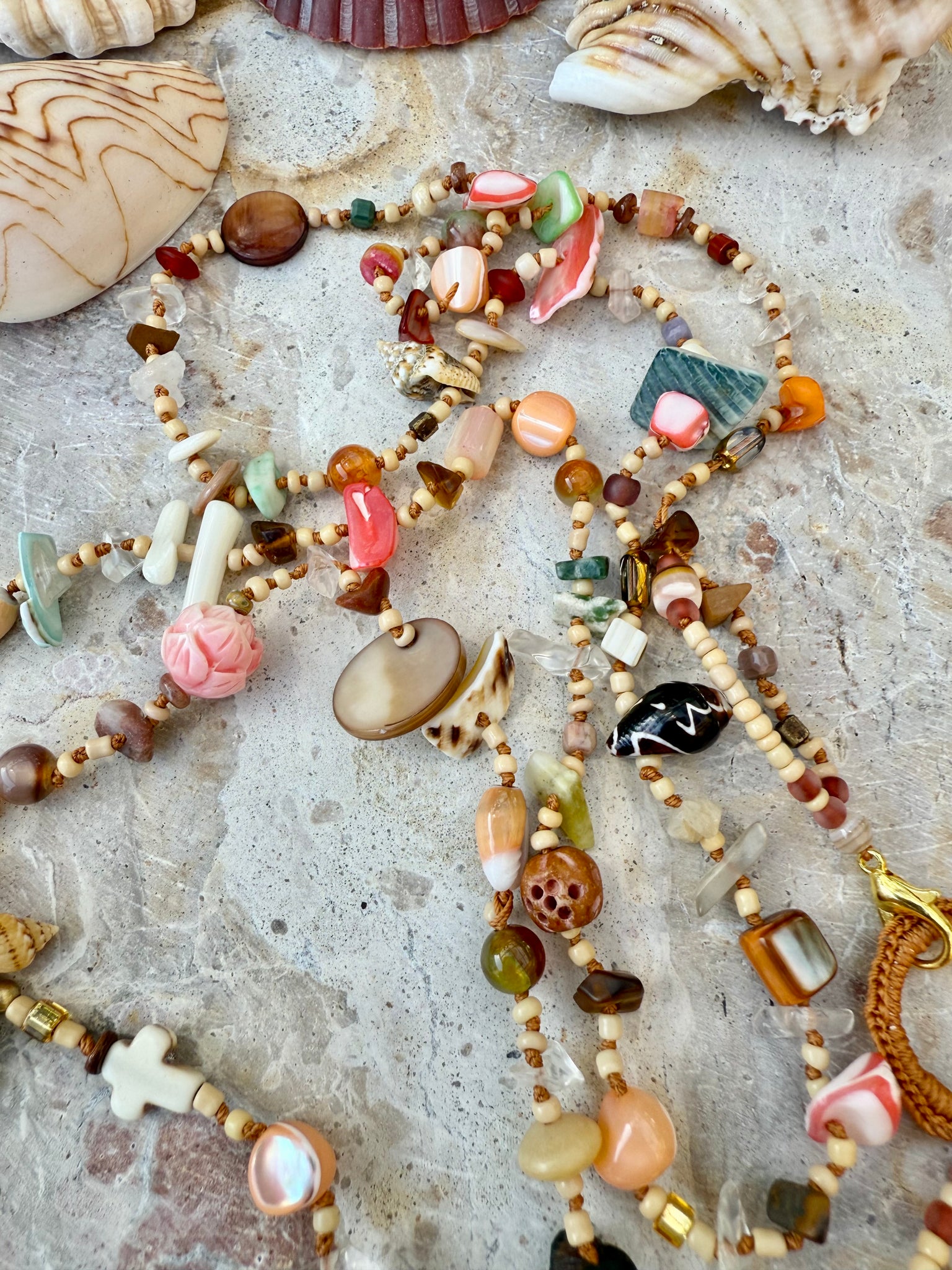 Beach Knotted Shell Island Necklace