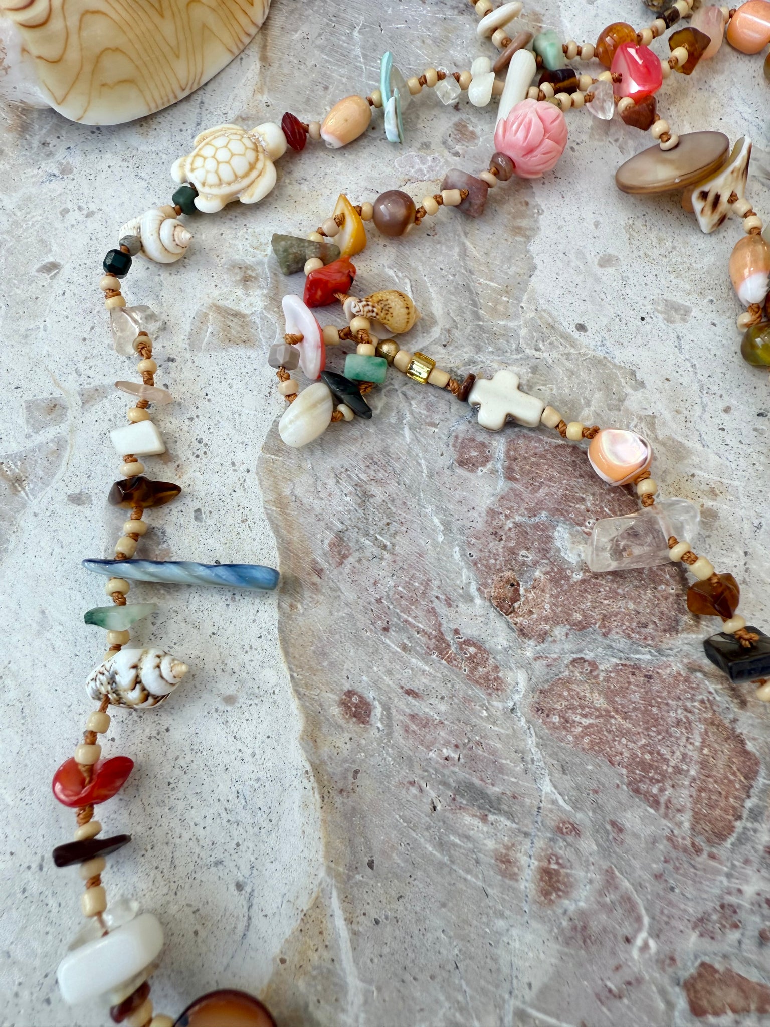 Beach Knotted Shell Island Necklace