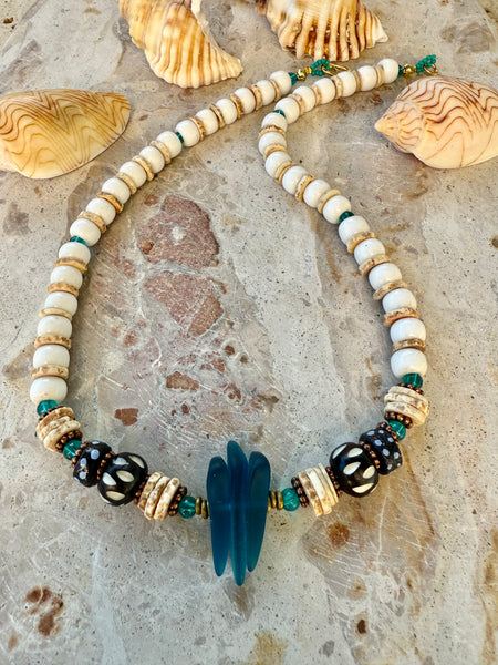 African Ocean White Shell Necklace