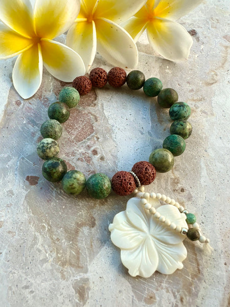 Turquoise Stone Shell Bracelet