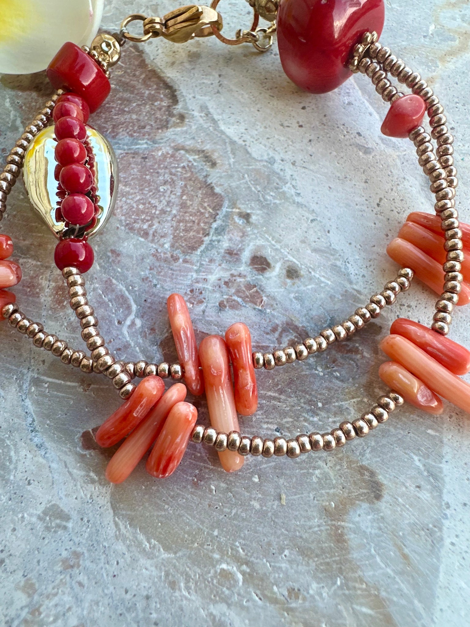 Cowrie Shell Red  Bracelet