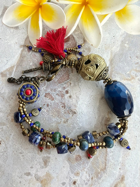 Lapis Stone Indian Bracelet