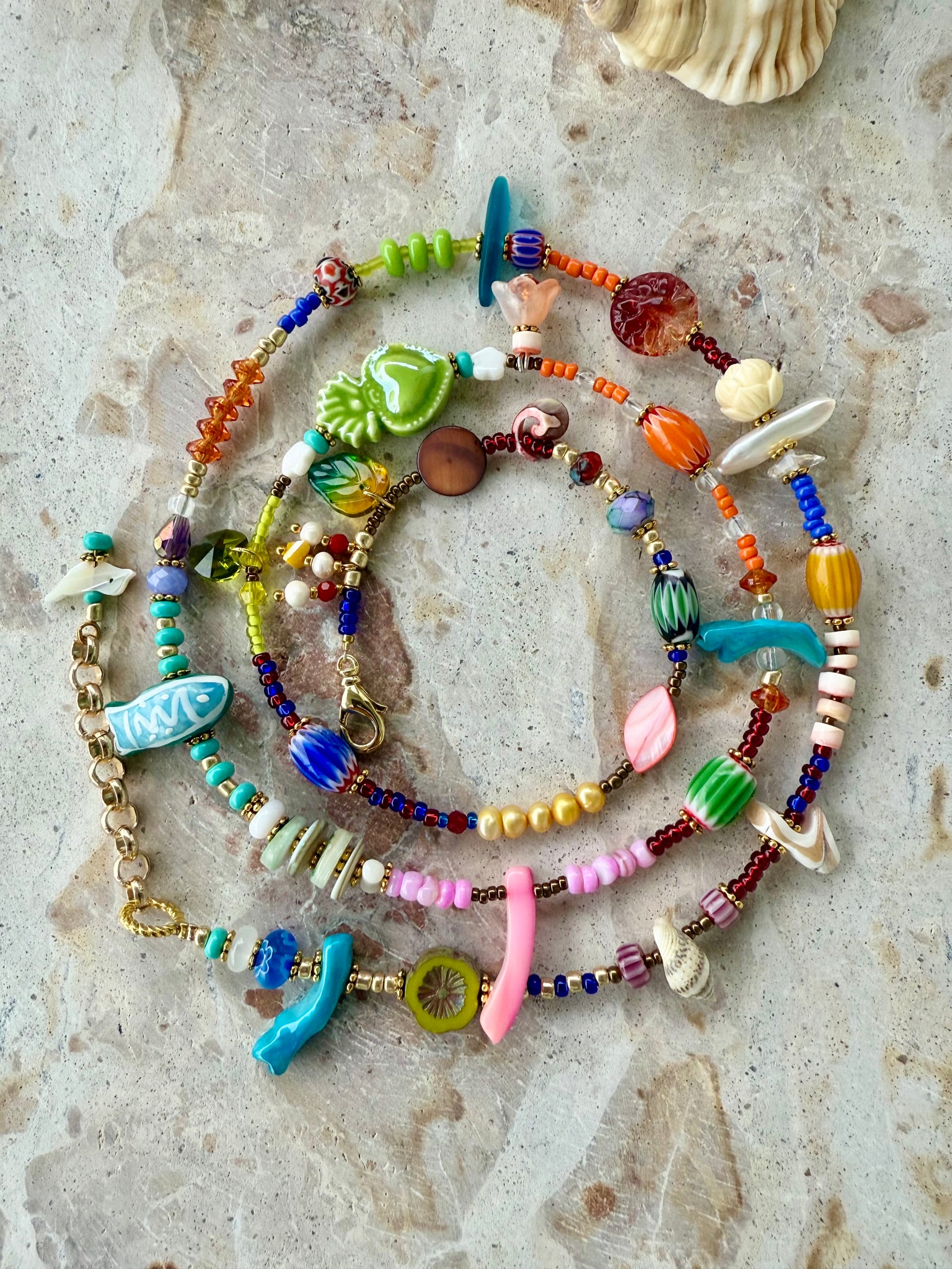 Boho Beaded Charm Wrap Bracelet