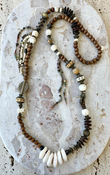 Bohemian Beaded Cowrie Shell Necklace