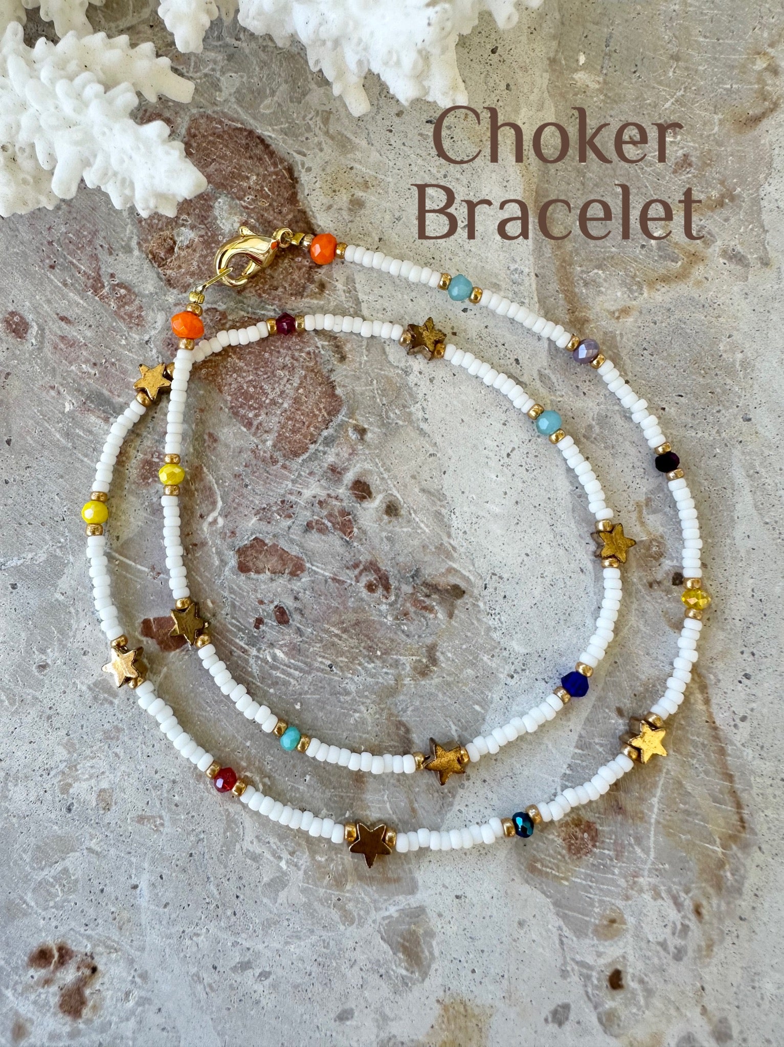 Star Seed Bead Crystal Choker