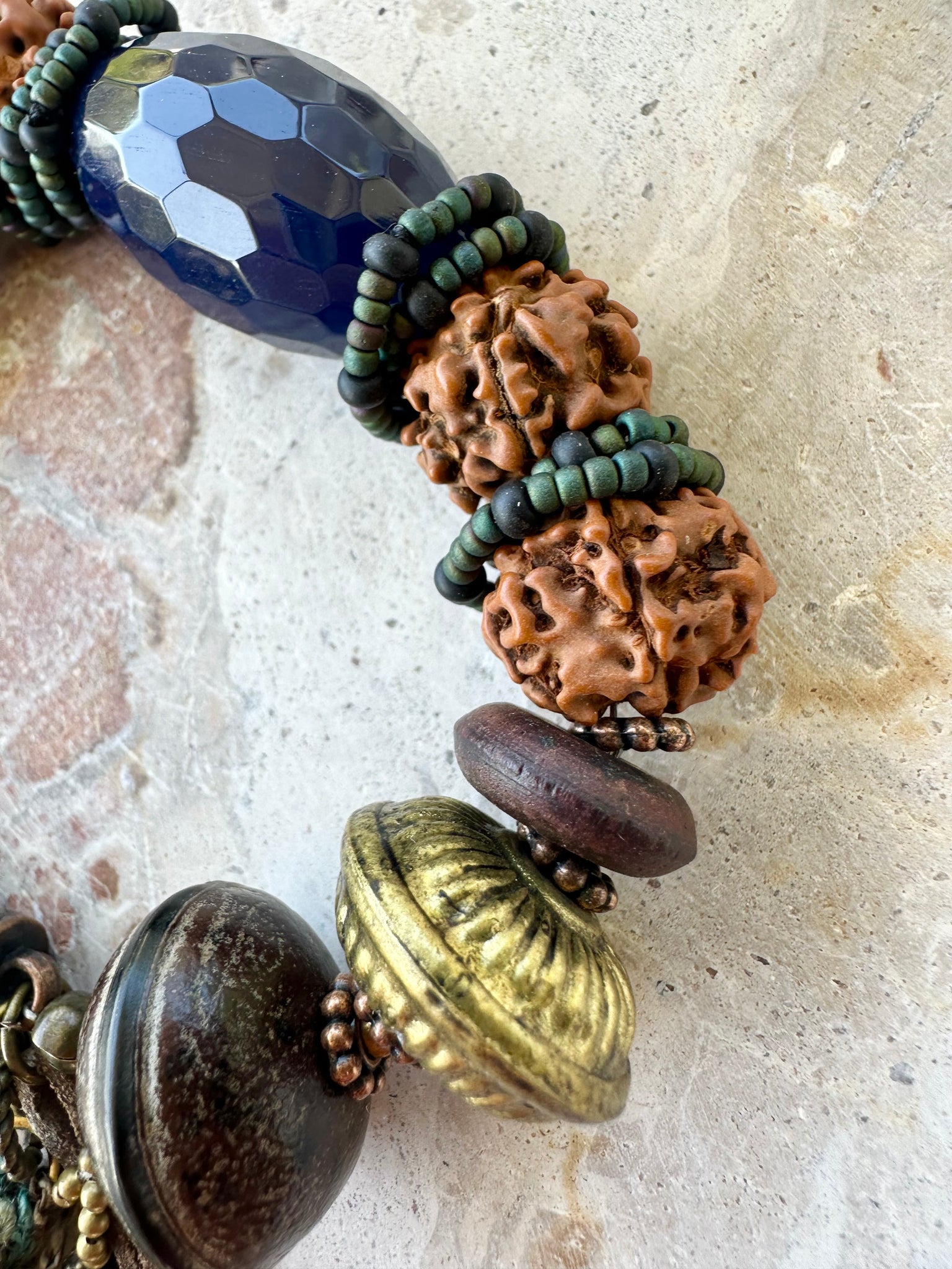 Rudraksha Lapis Stone Bracelet