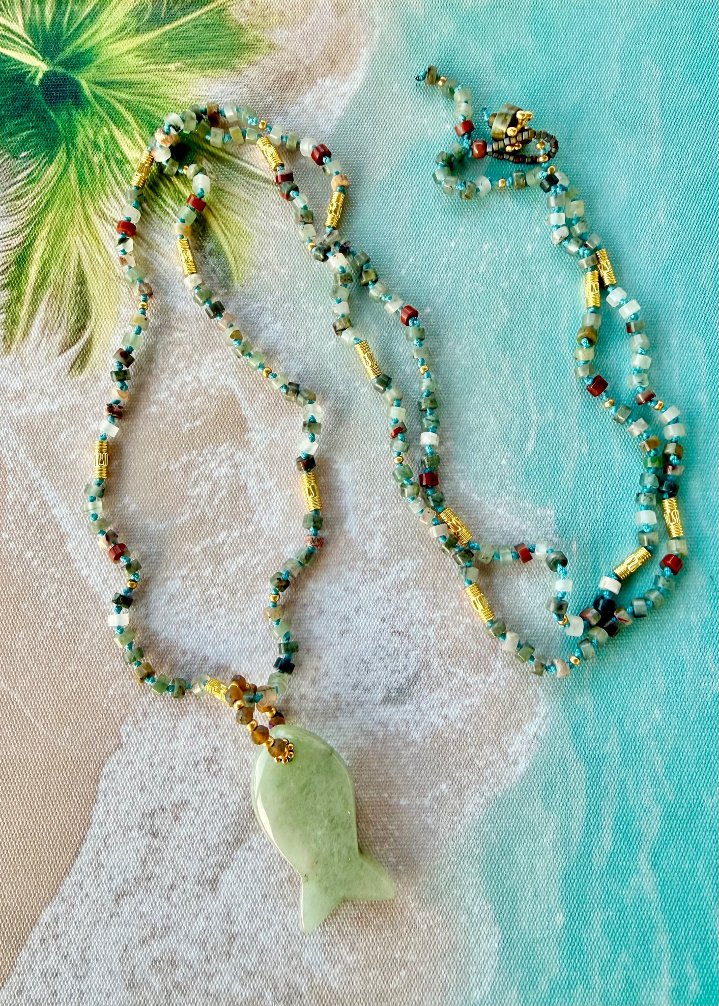 Bohemian Natural Gemstone Beach Necklace