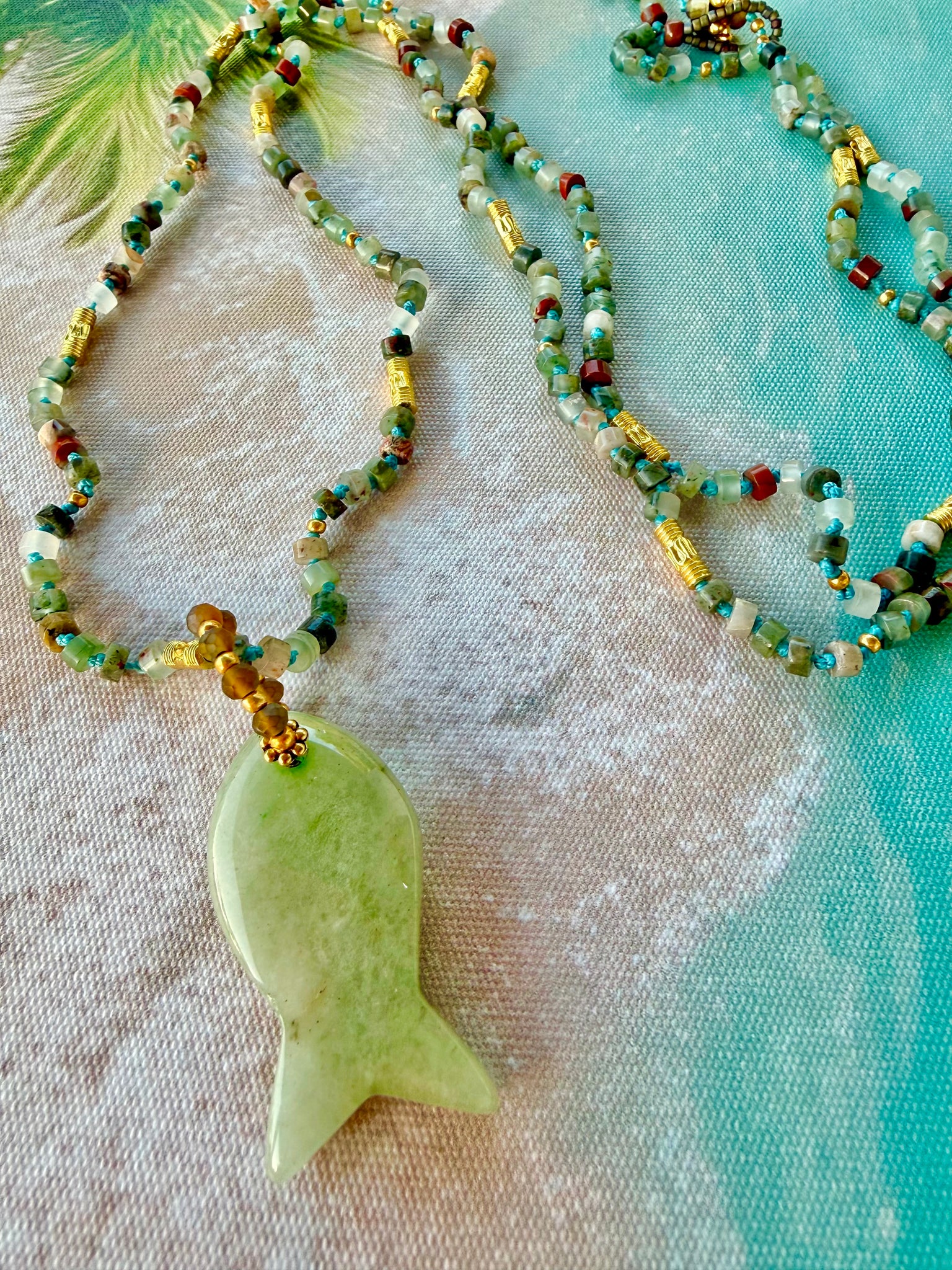 Bohemian Natural Gemstone Beach Necklace
