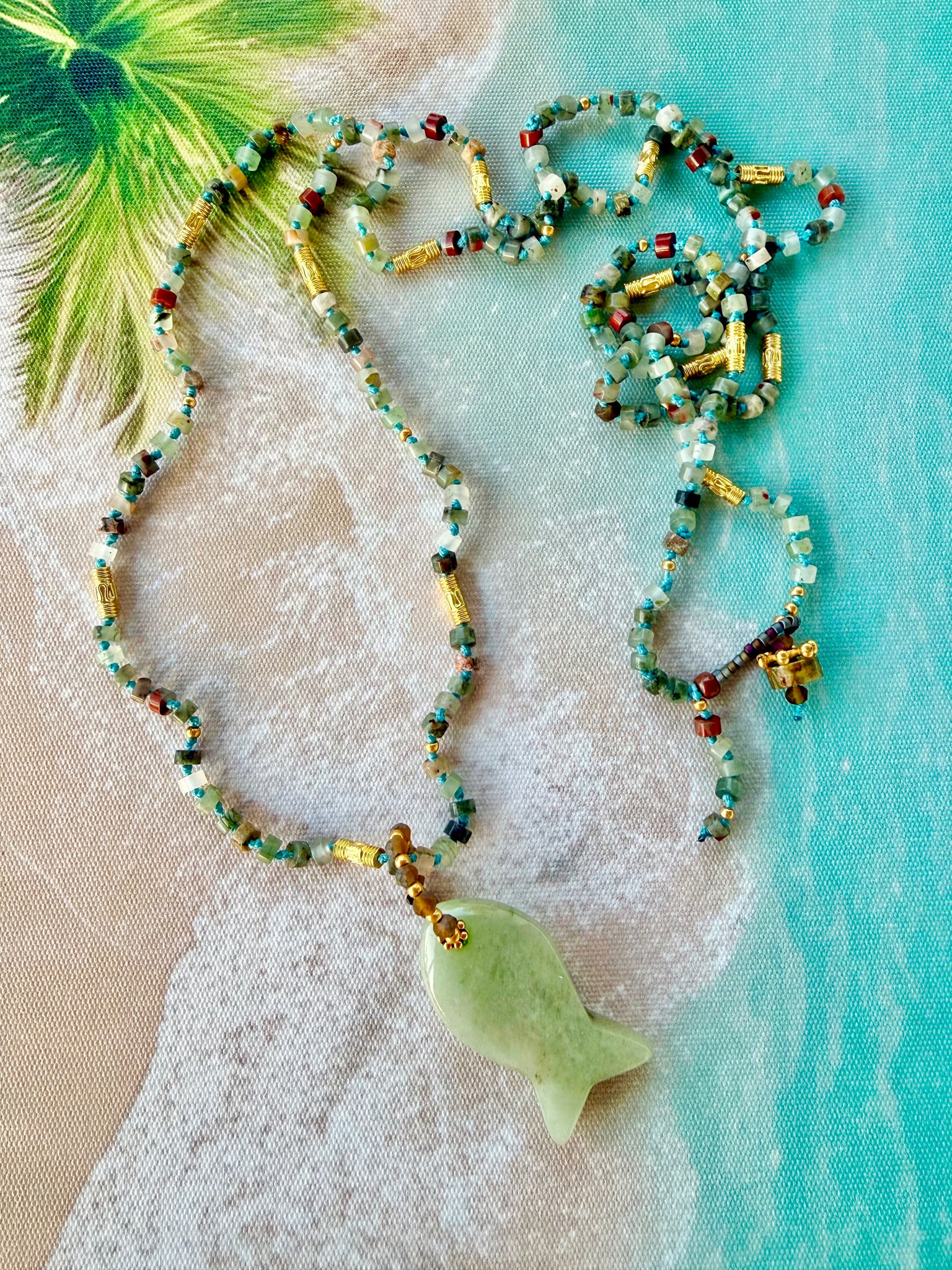 Bohemian Natural Gemstone Beach Necklace