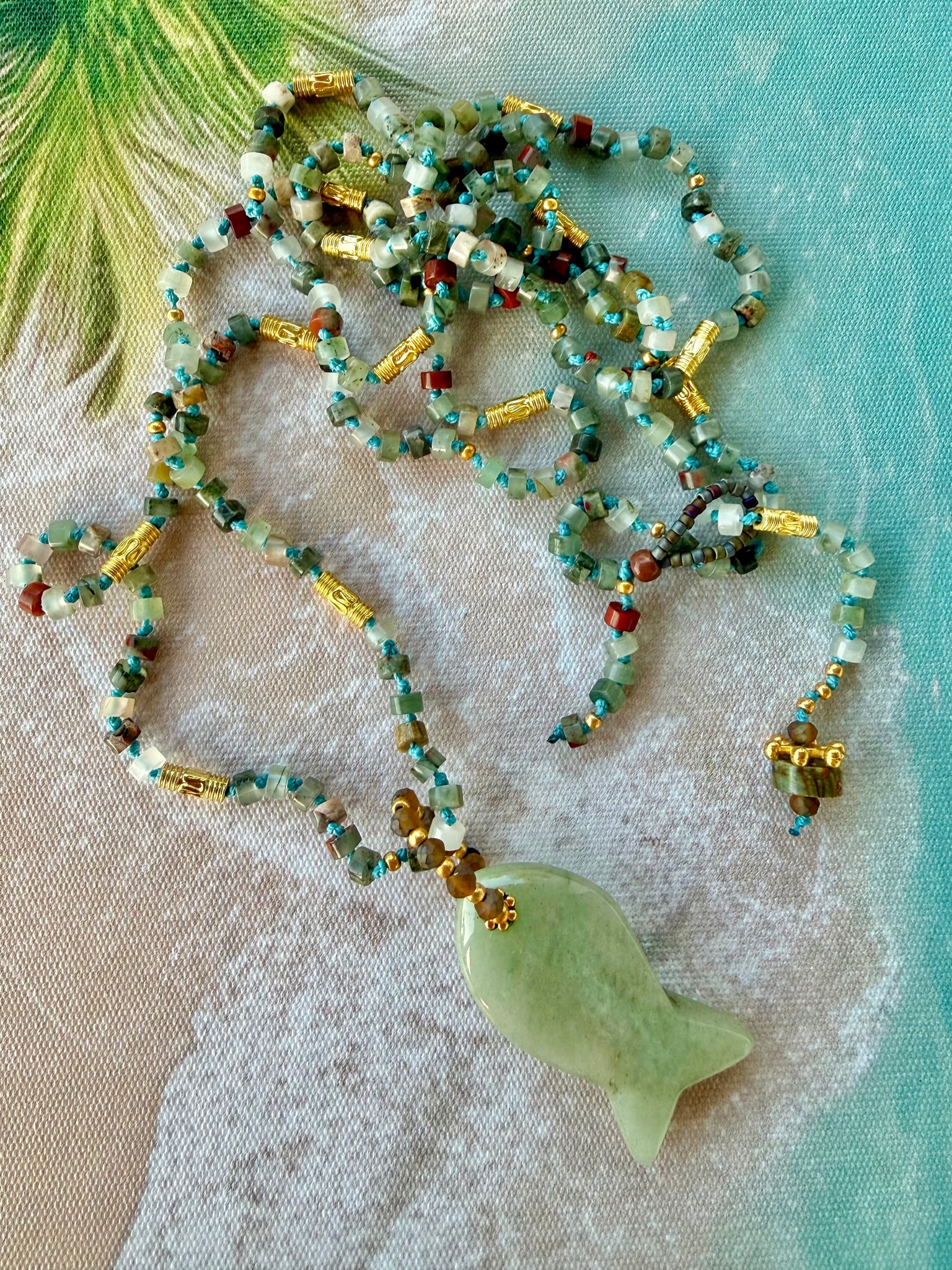 Bohemian Natural Gemstone Beach Necklace