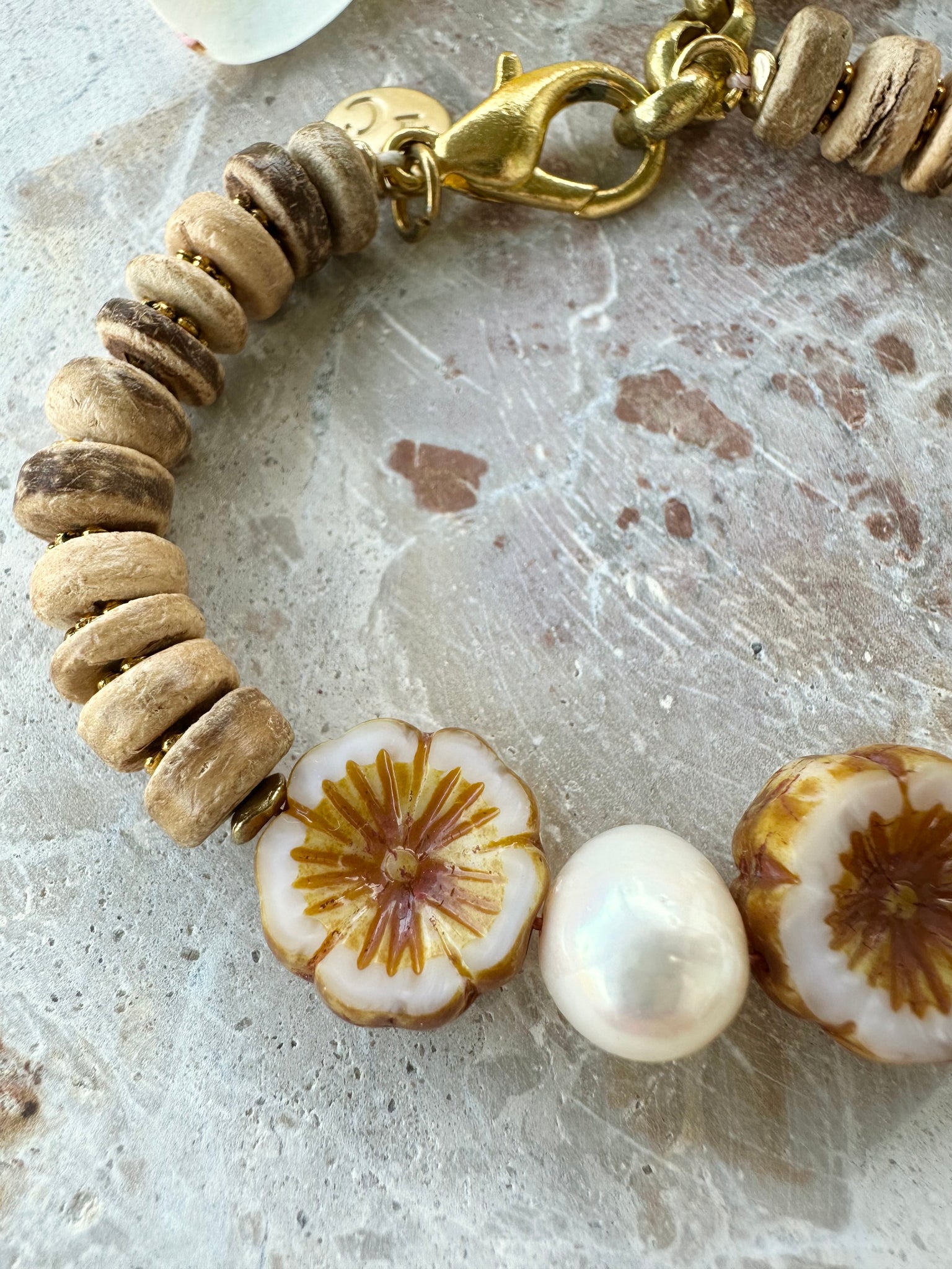 Boho Pearl Beach Shell Bracelet