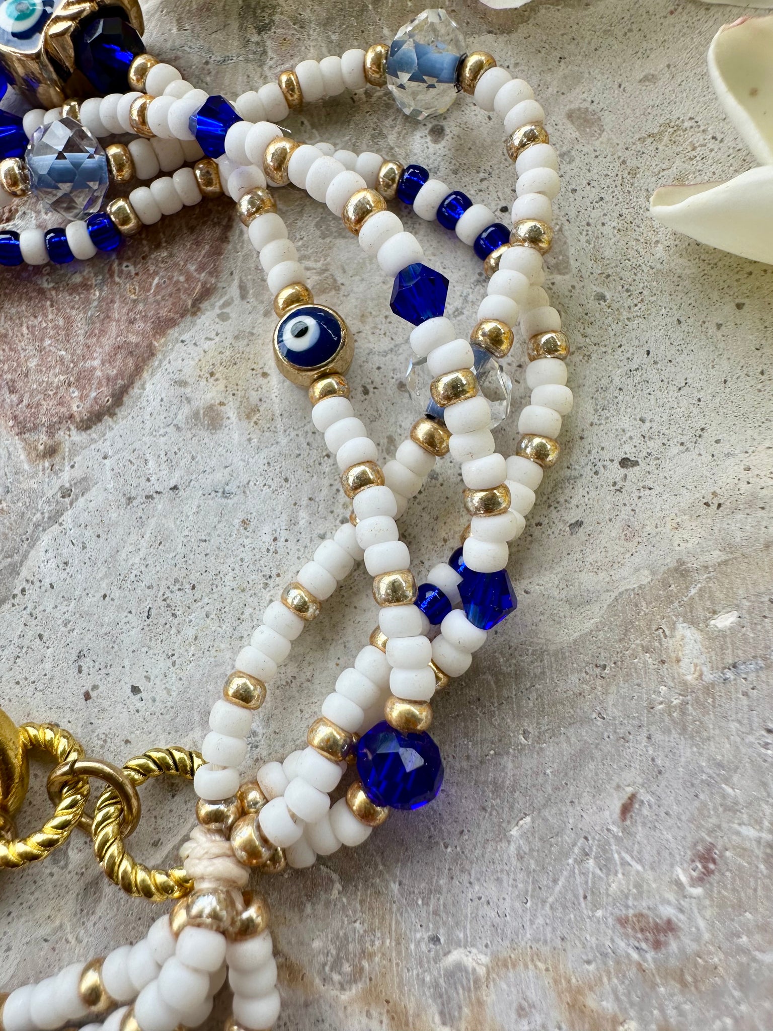 Seed Bead Evil Eye Bracelet