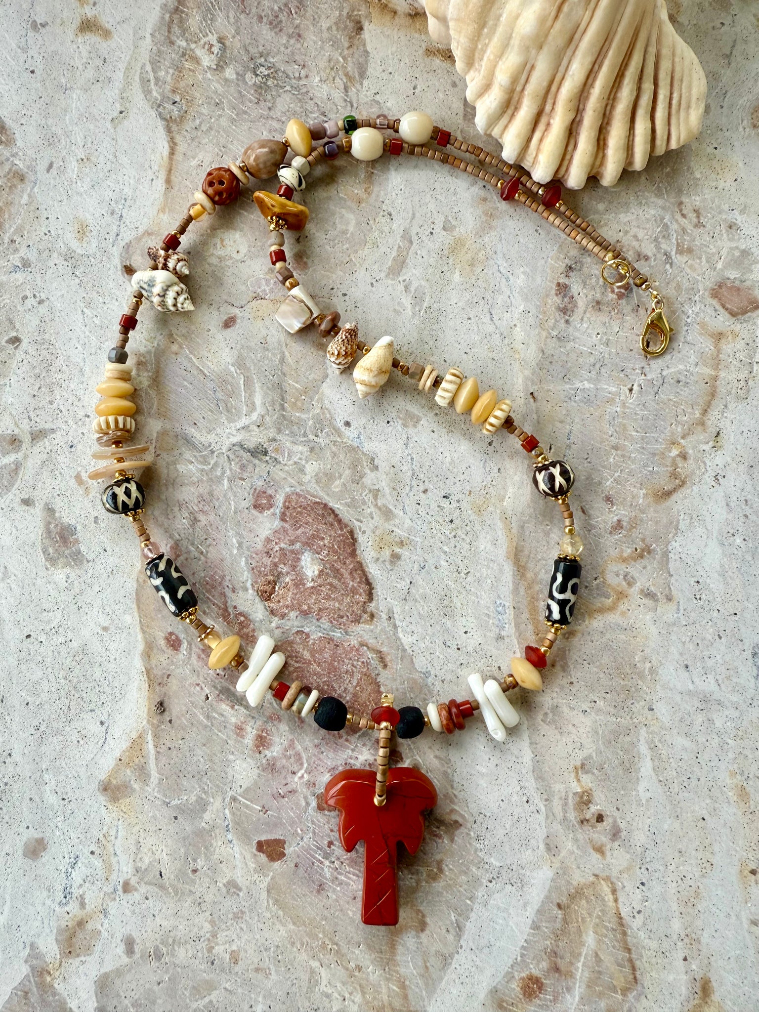 Palm Island Shell Charm Necklace