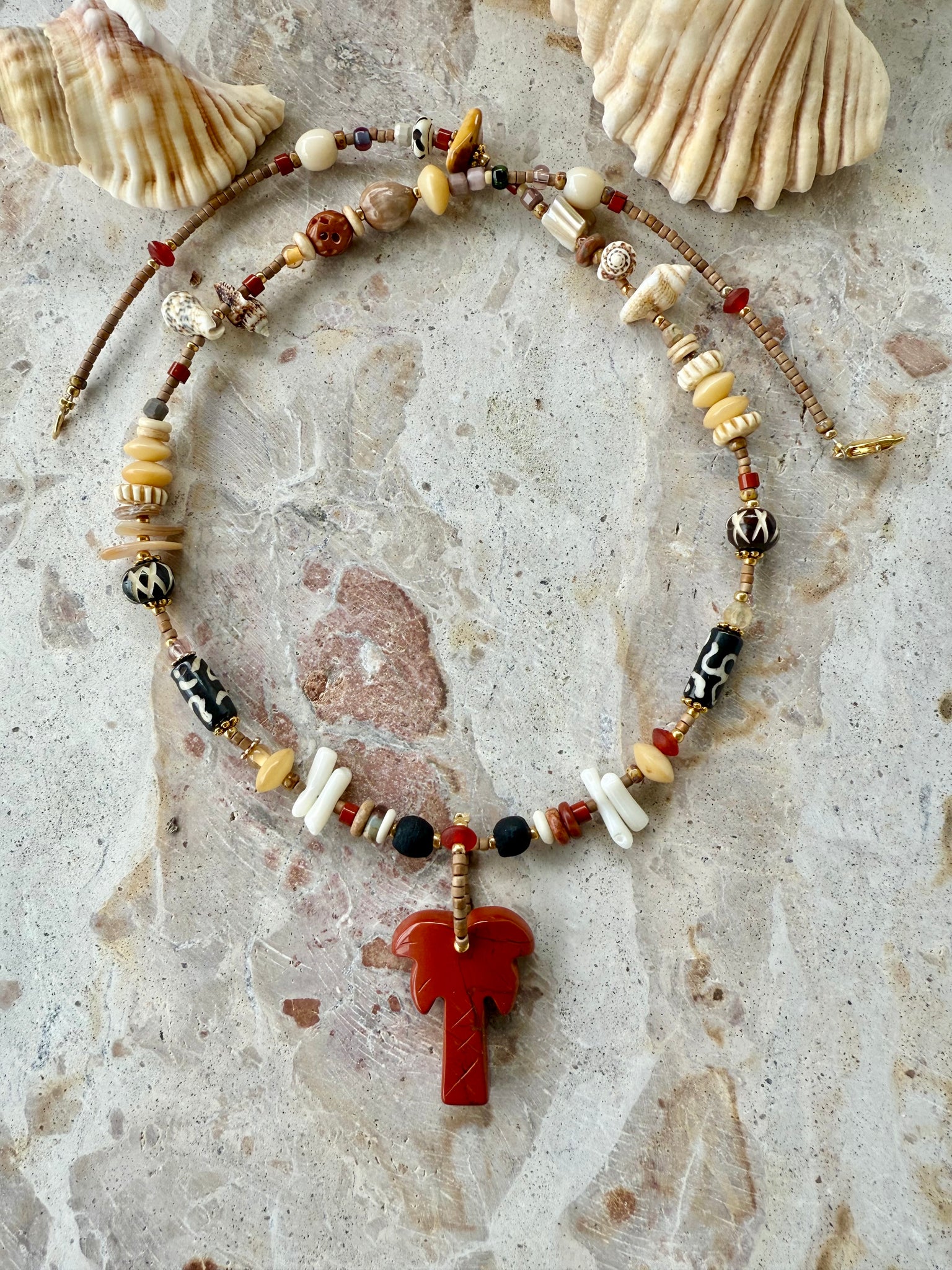 Palm Island Shell Charm Necklace