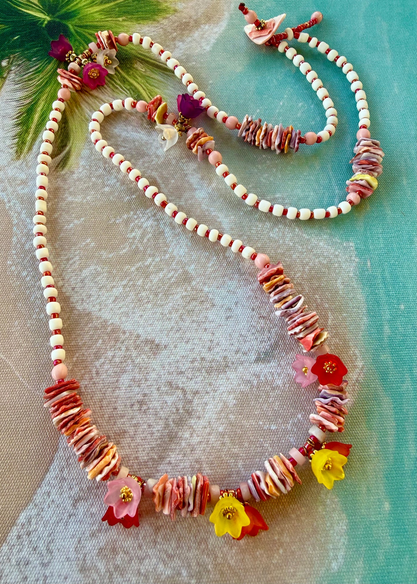 Pink Island Blossom Shell Necklace
