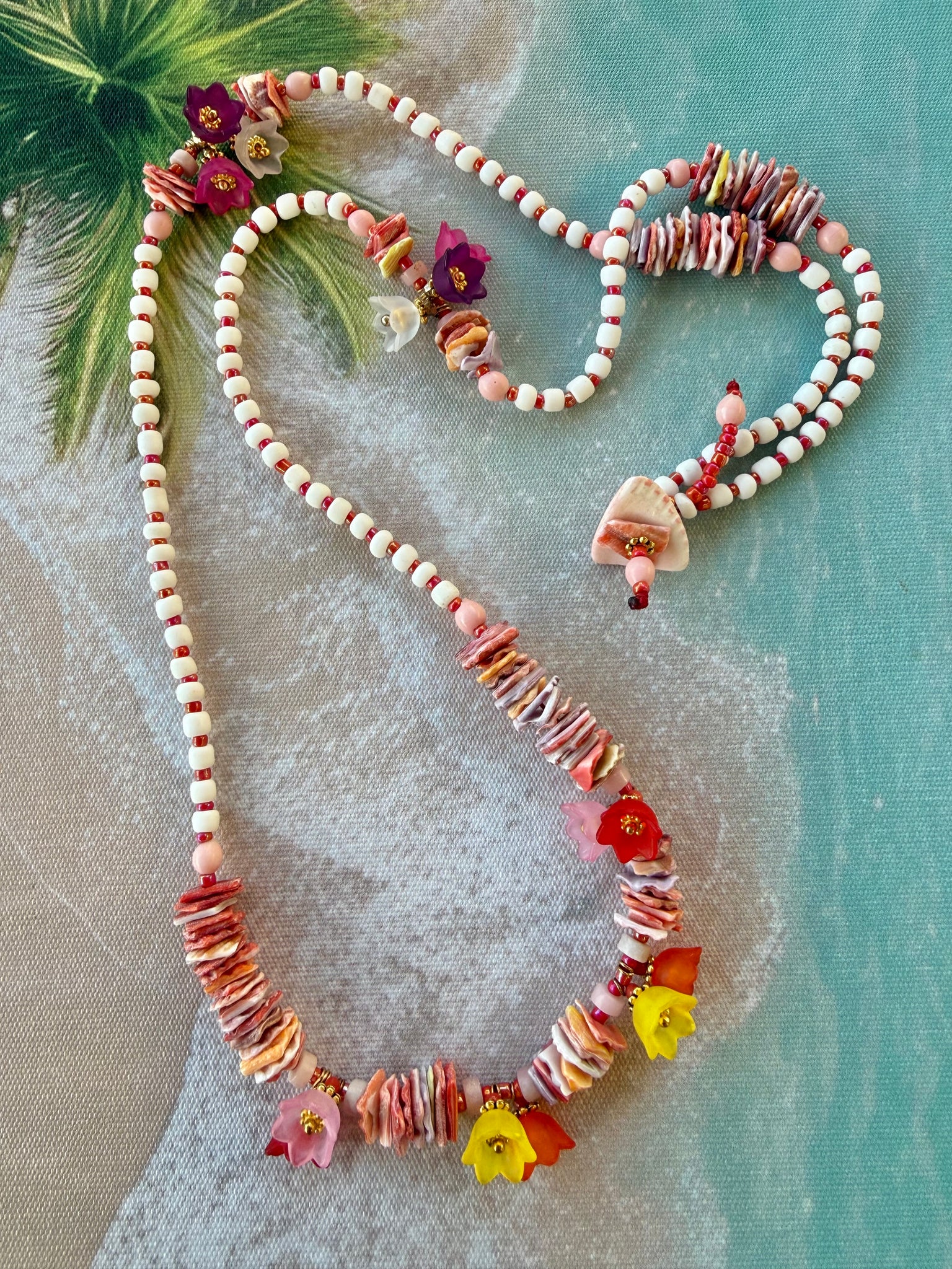 Pink Island Blossom Shell Necklace
