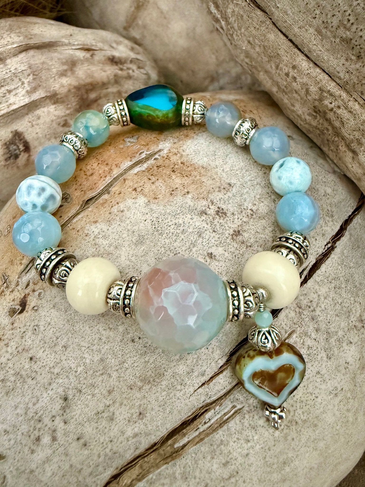Coastal Blue Water Stone Bracelet