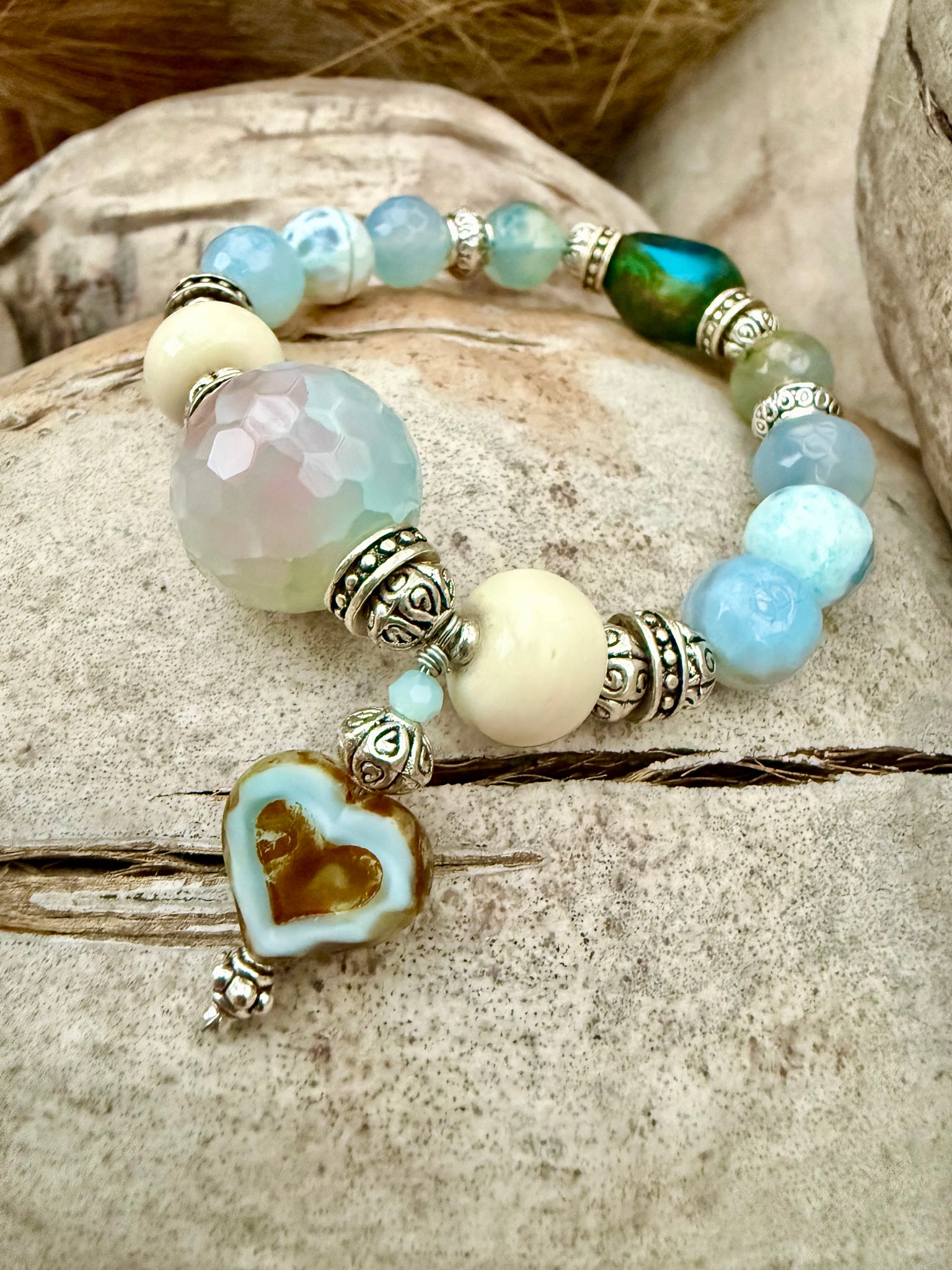 Coastal Blue Water Stone Bracelet