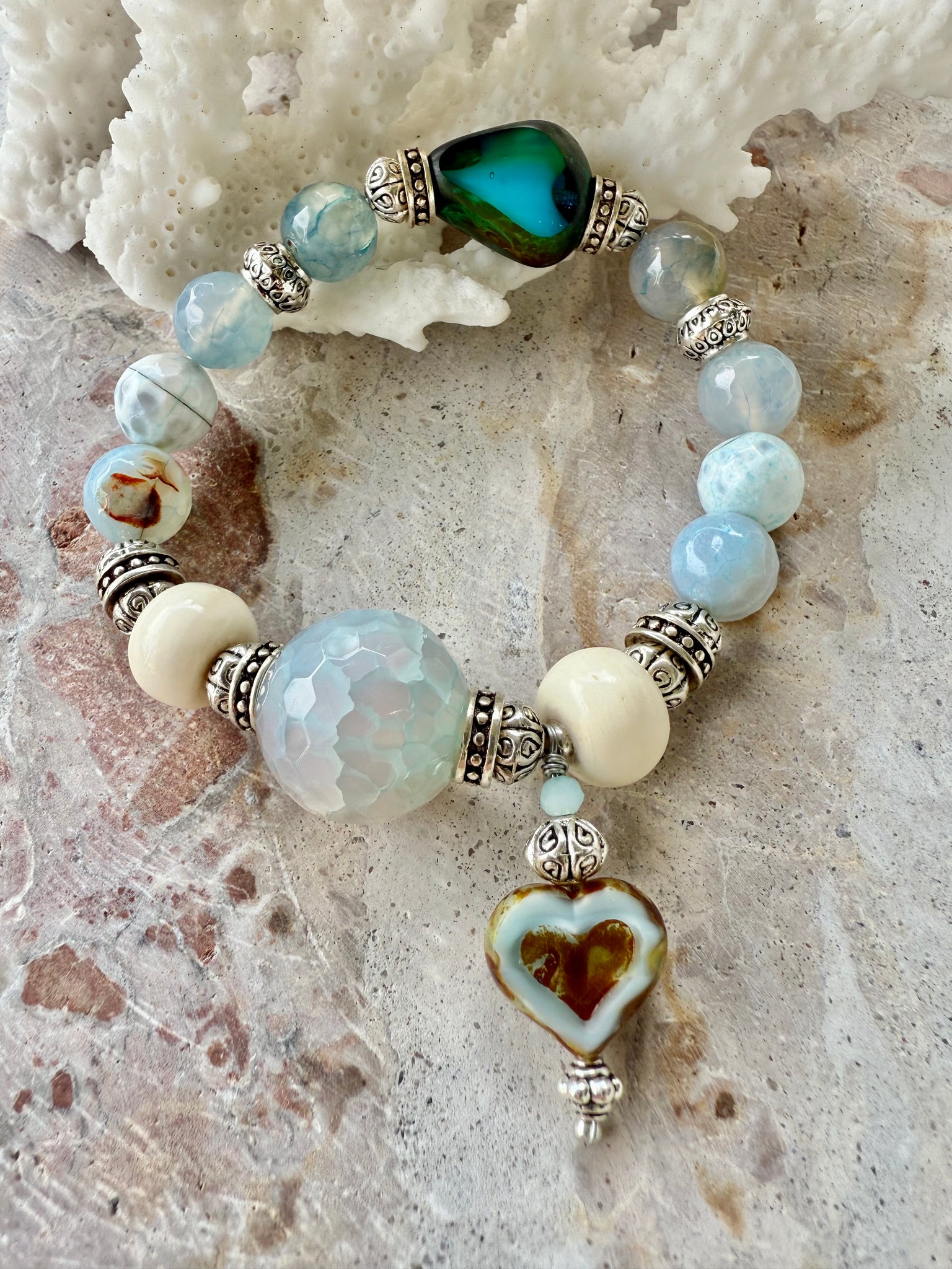Coastal Blue Water Stone Bracelet