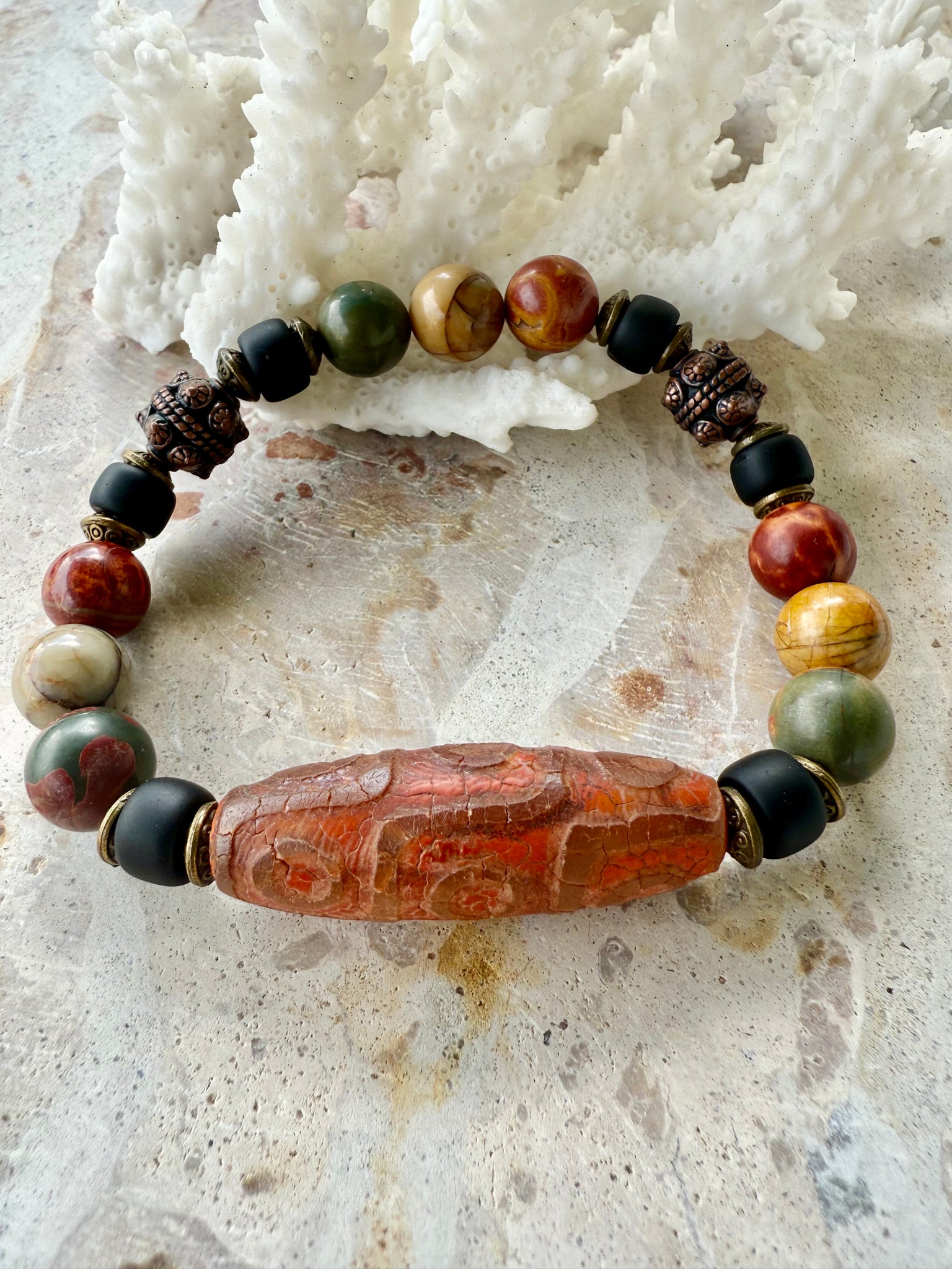 Mens Surf Tibetan Three Eye Bracelet