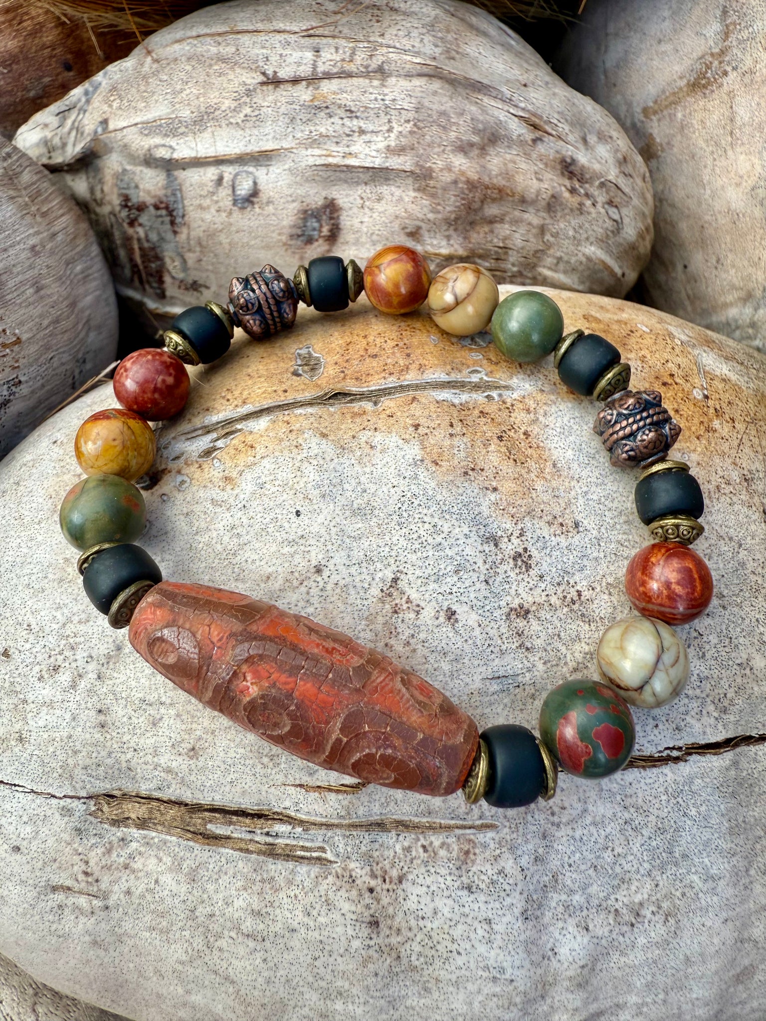 Mens Surf Tibetan Three Eye Bracelet