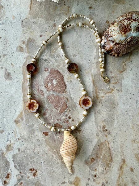 Conch Shell Beaded Necklace