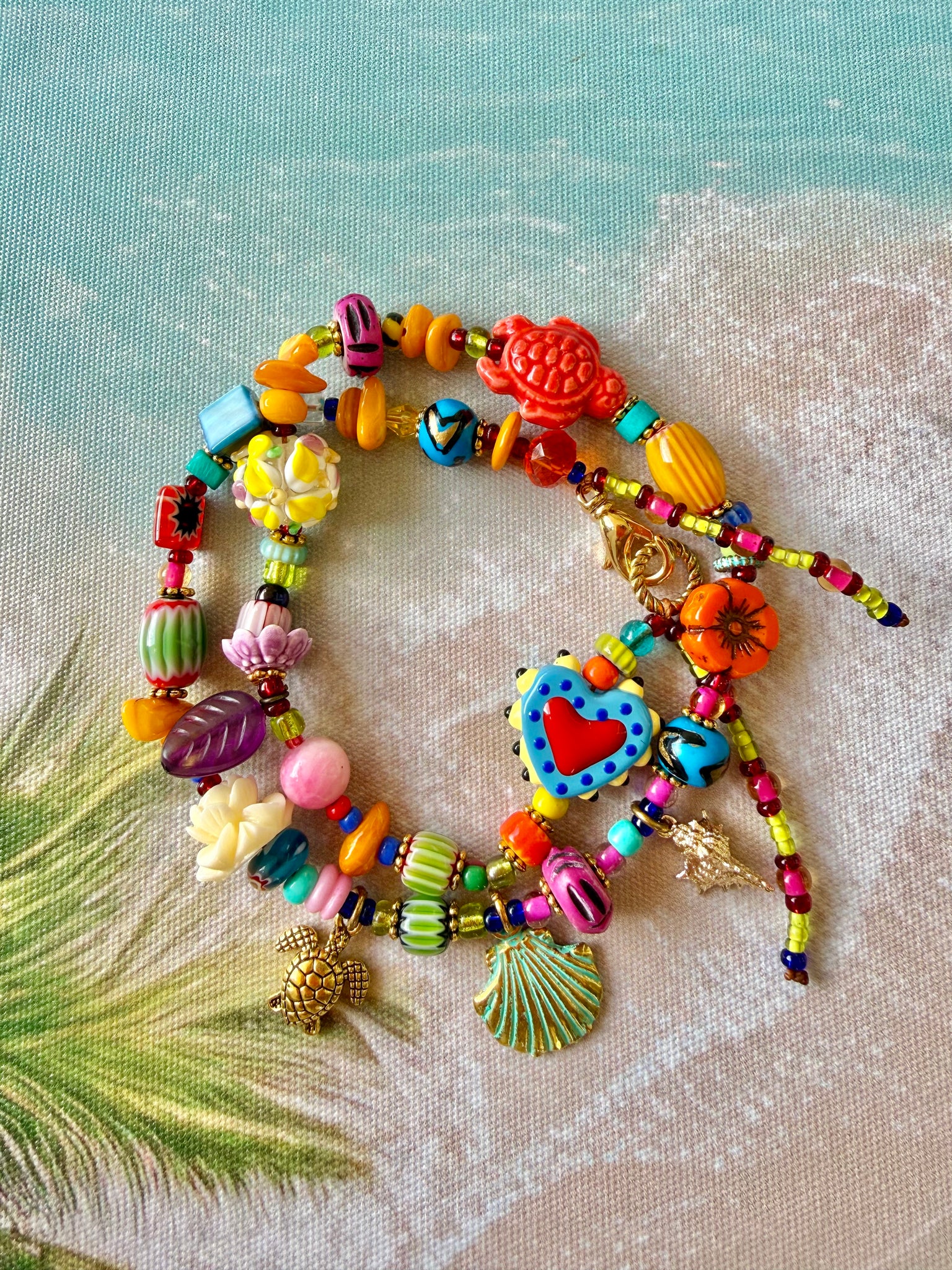 Coastal Treasure Charm Turtle Bracelet