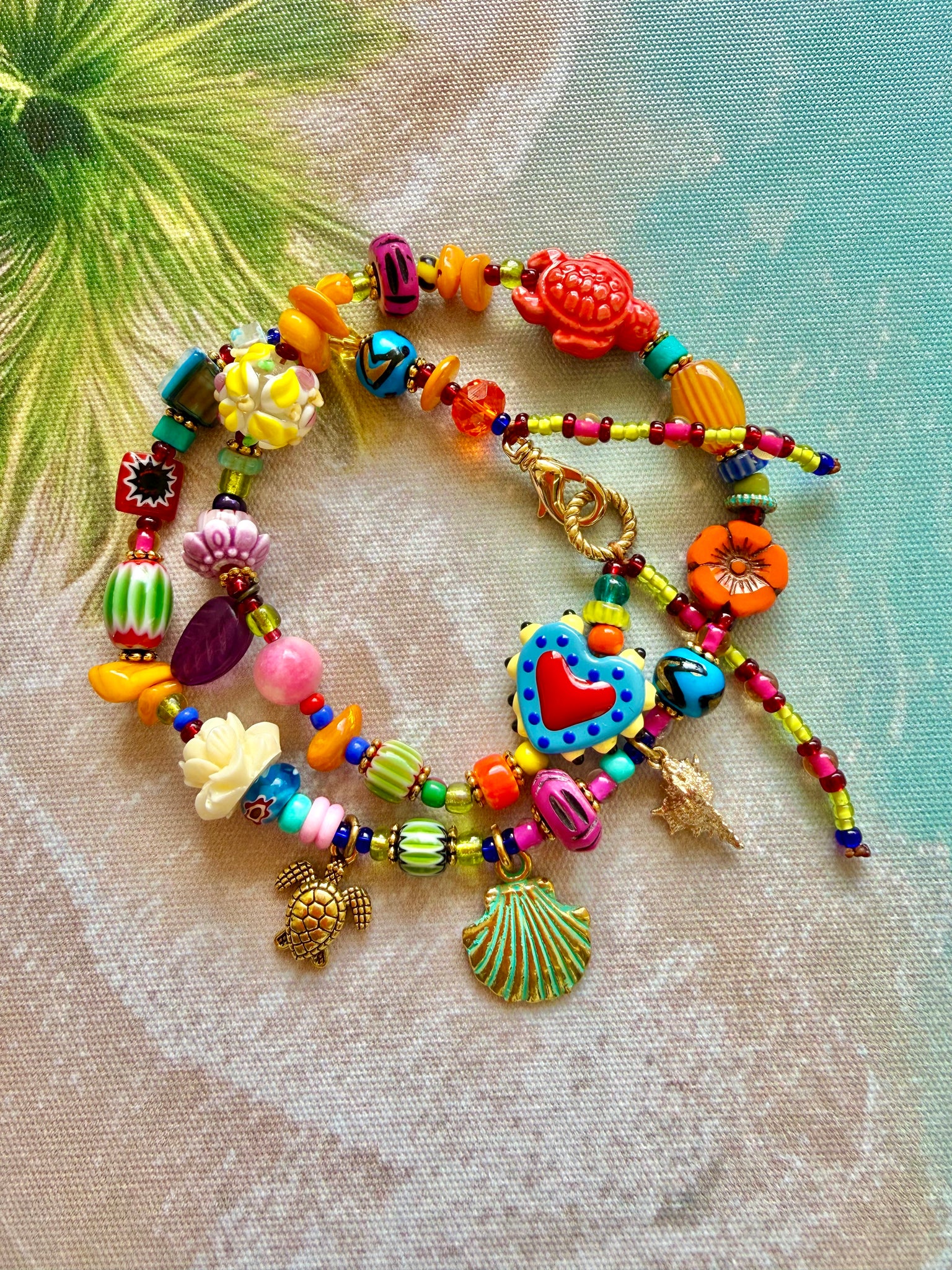 Coastal Treasure Charm Turtle Bracelet