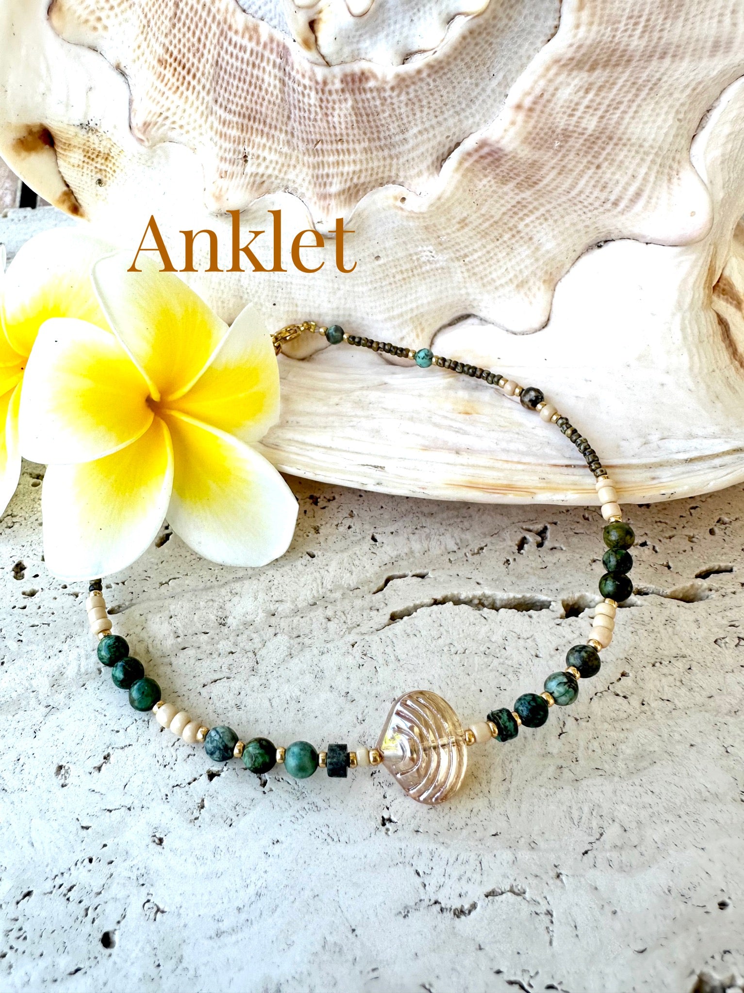 Shell Turquoise Stone Anklet