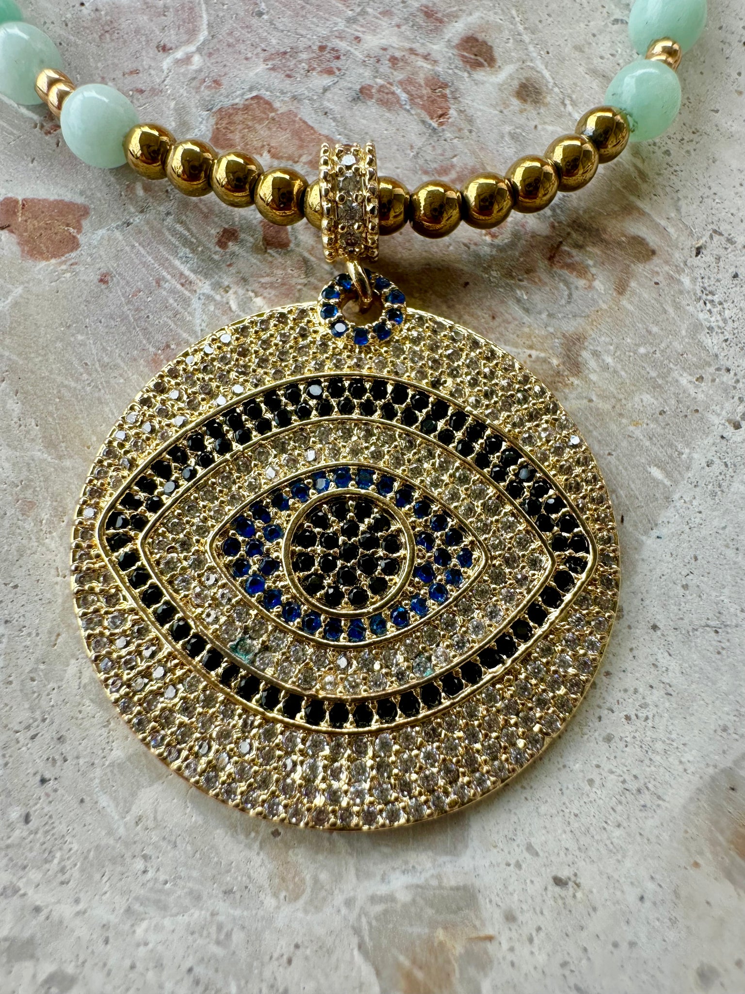 Evil Eye Seed Bead Necklace