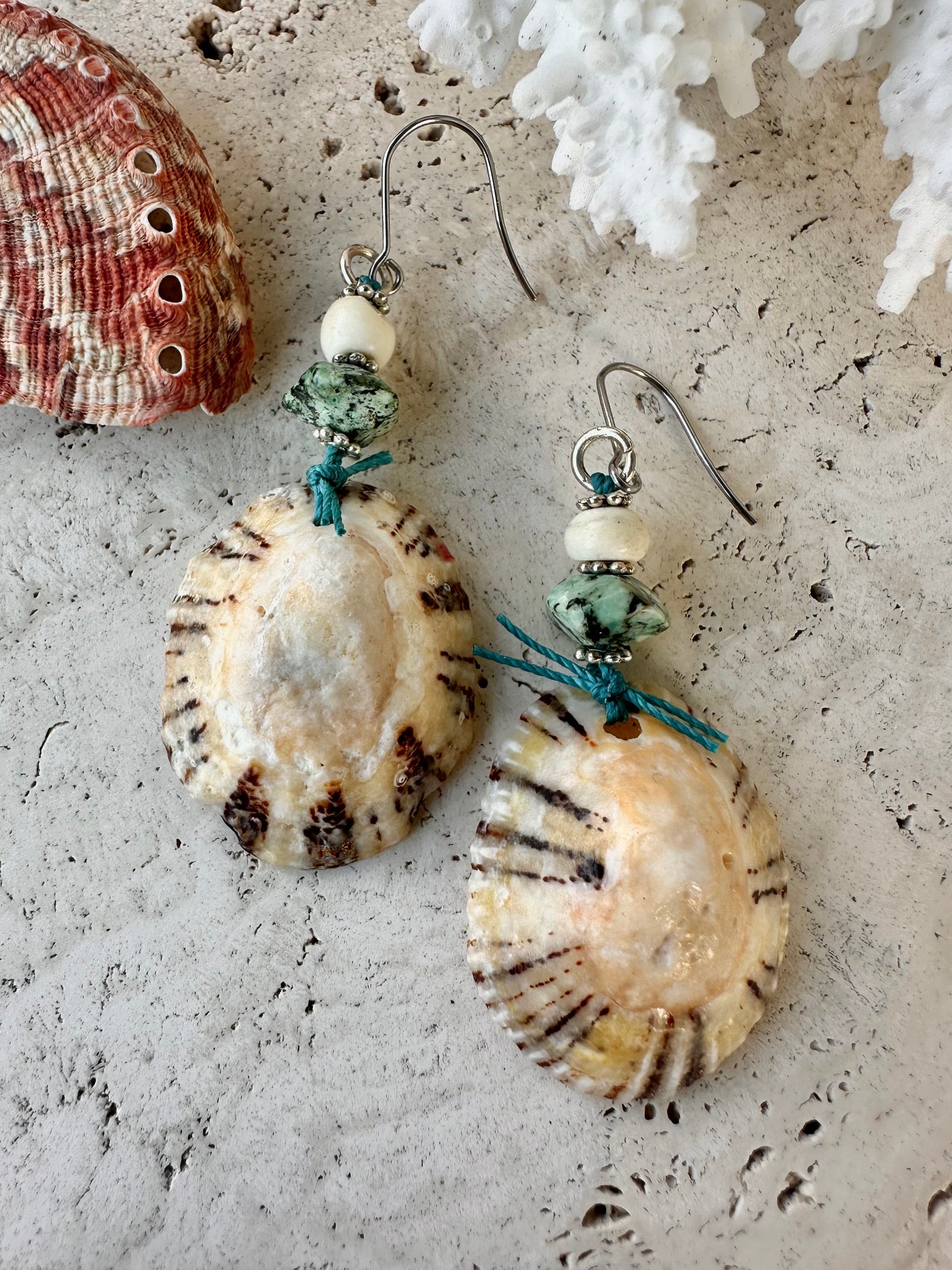 Natural Shell Turquoise Stone Earrings