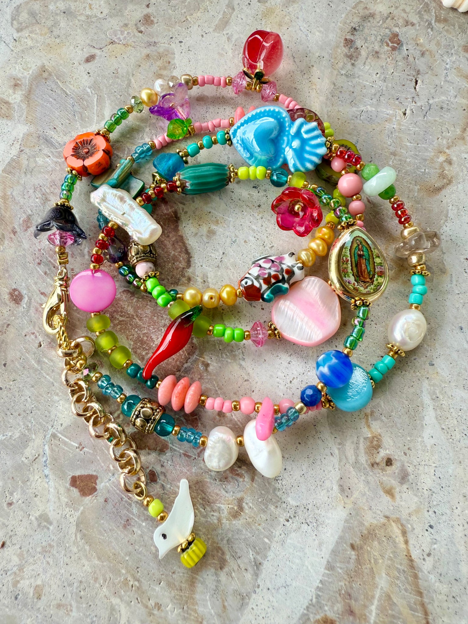 Boho Charm Wrap Beaded Bracelet