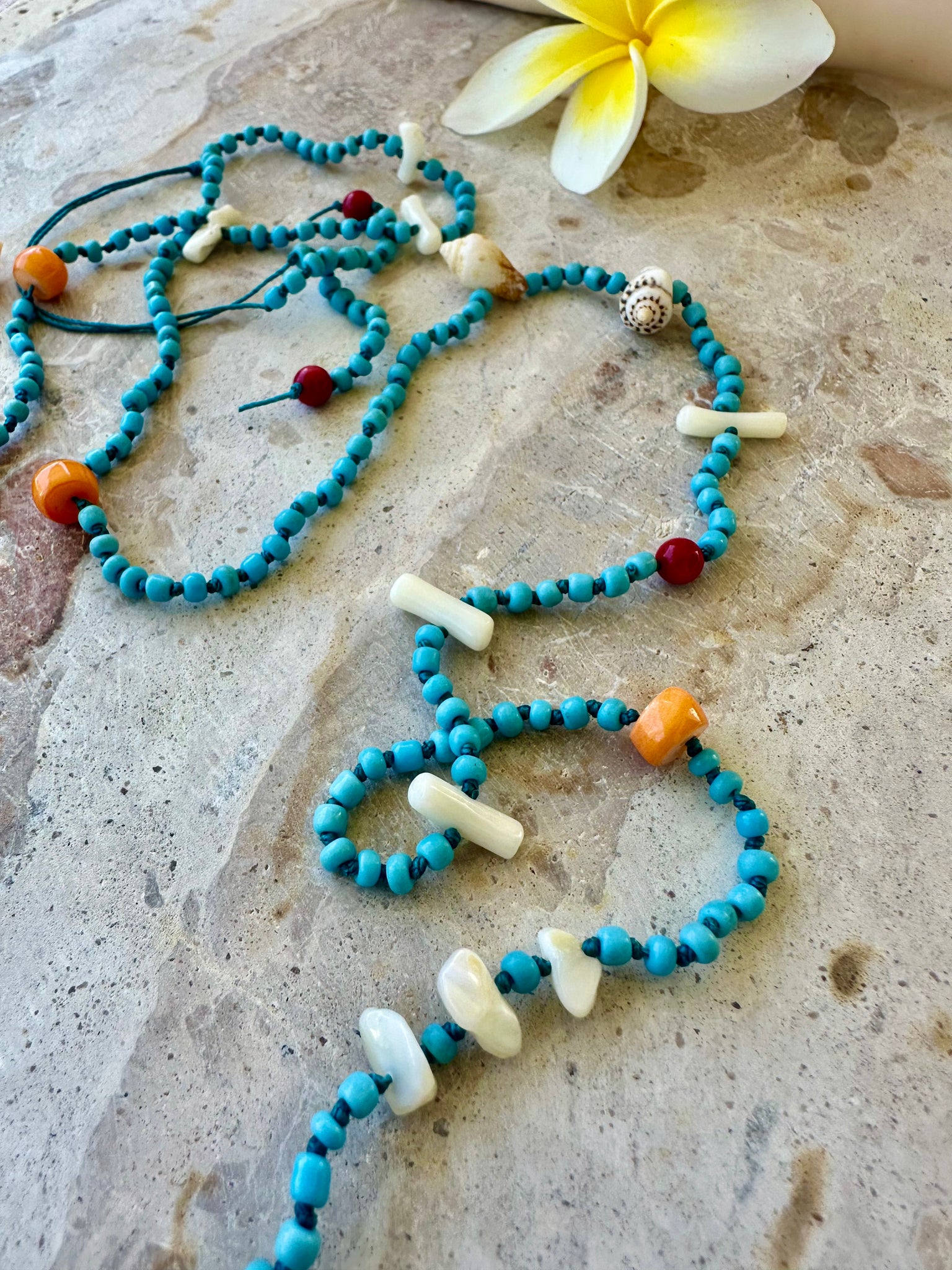 Seed Bead Shell Necklace