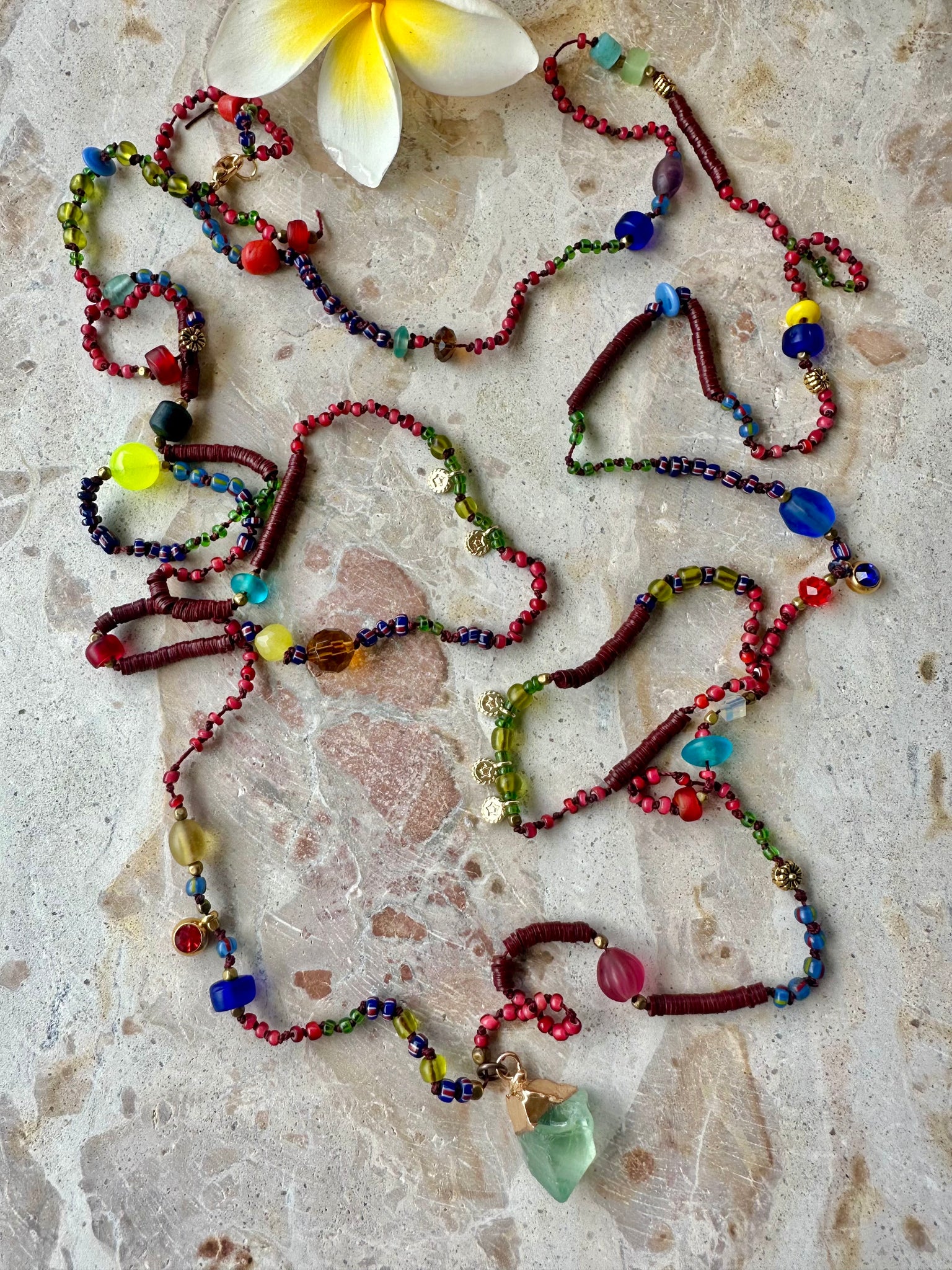 Seed Bead Knotted Vintage African Necklace