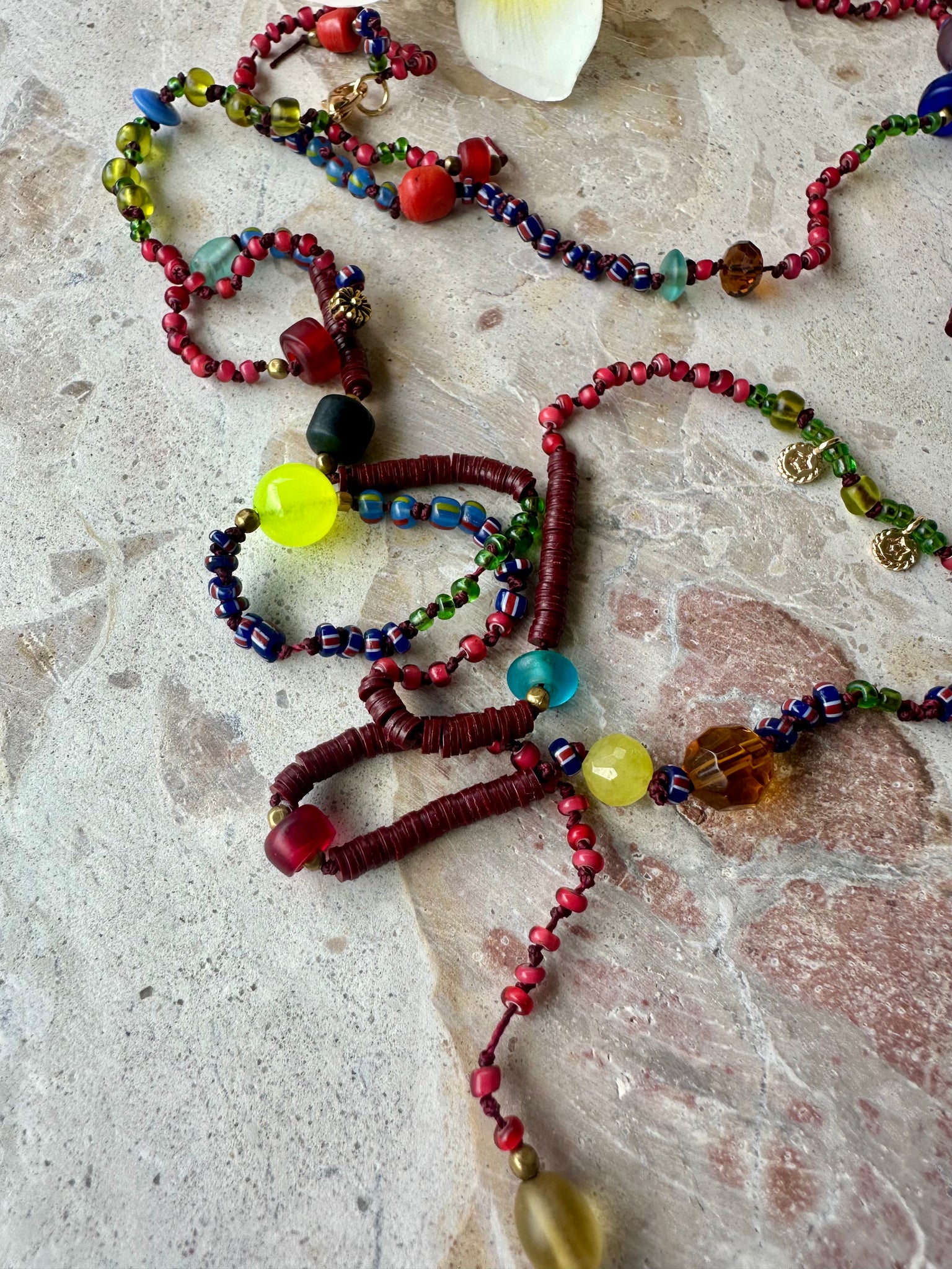 Seed Bead Knotted Vintage African Necklace