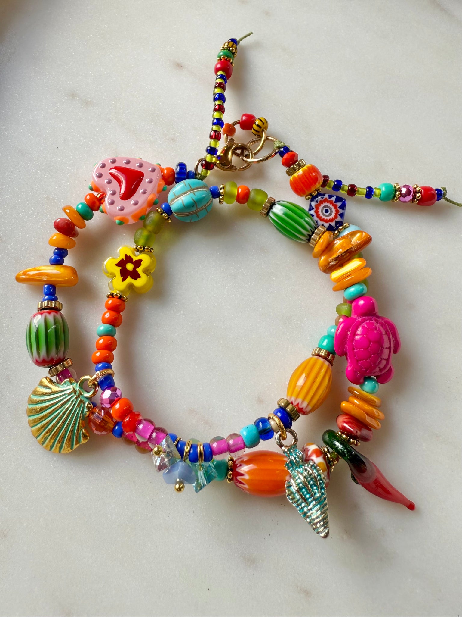 Beachie Boho Shell Charm Bracelet